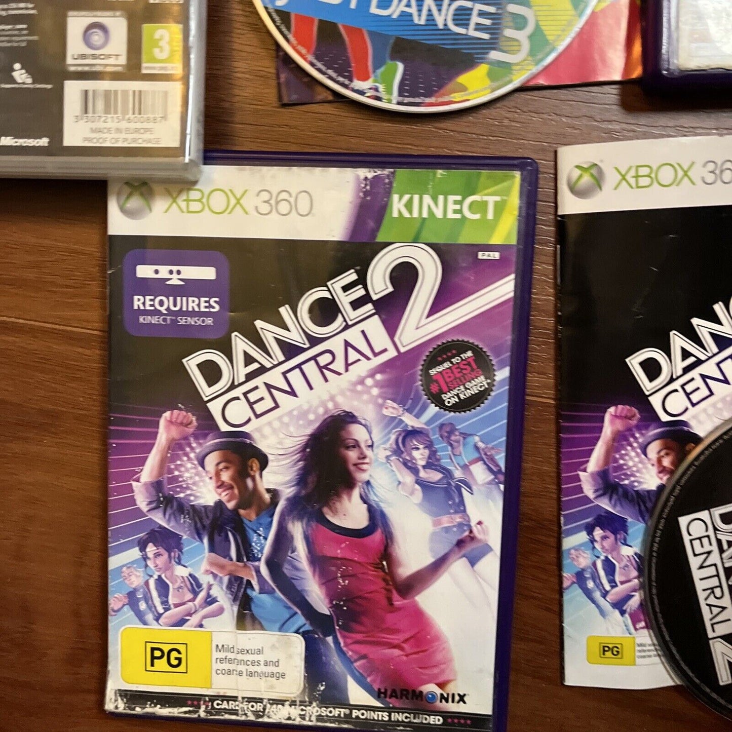 Just Dance 2014 & 3 / Dance Central 2 Microsoft Xbox 360 Kinect With Manual PAL