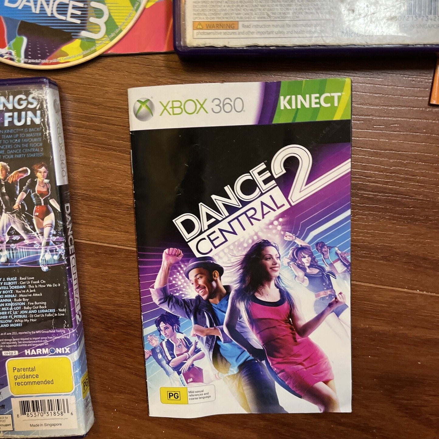 Just Dance 2014 & 3 / Dance Central 2 Microsoft Xbox 360 Kinect With Manual PAL