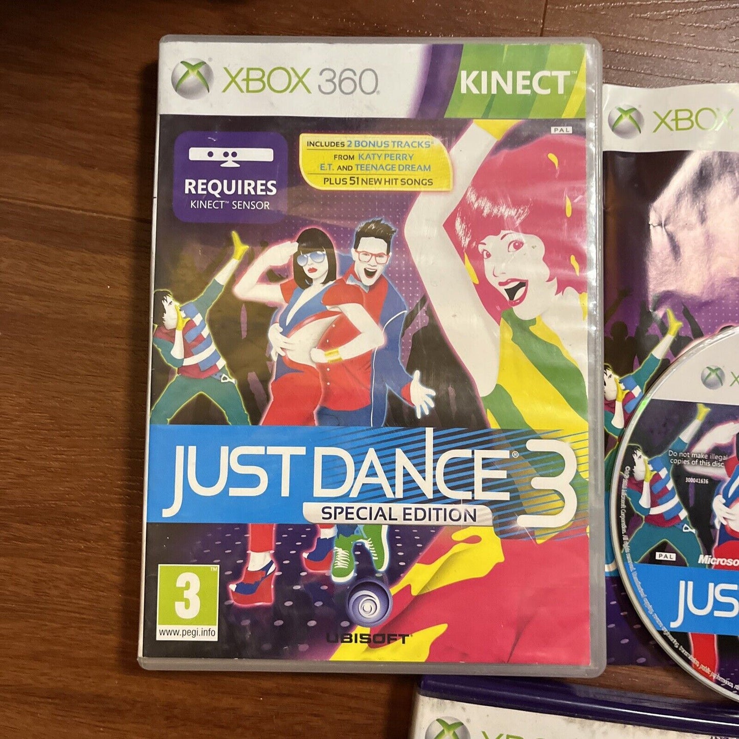 Just Dance 2014 & 3 / Dance Central 2 Microsoft Xbox 360 Kinect With Manual PAL