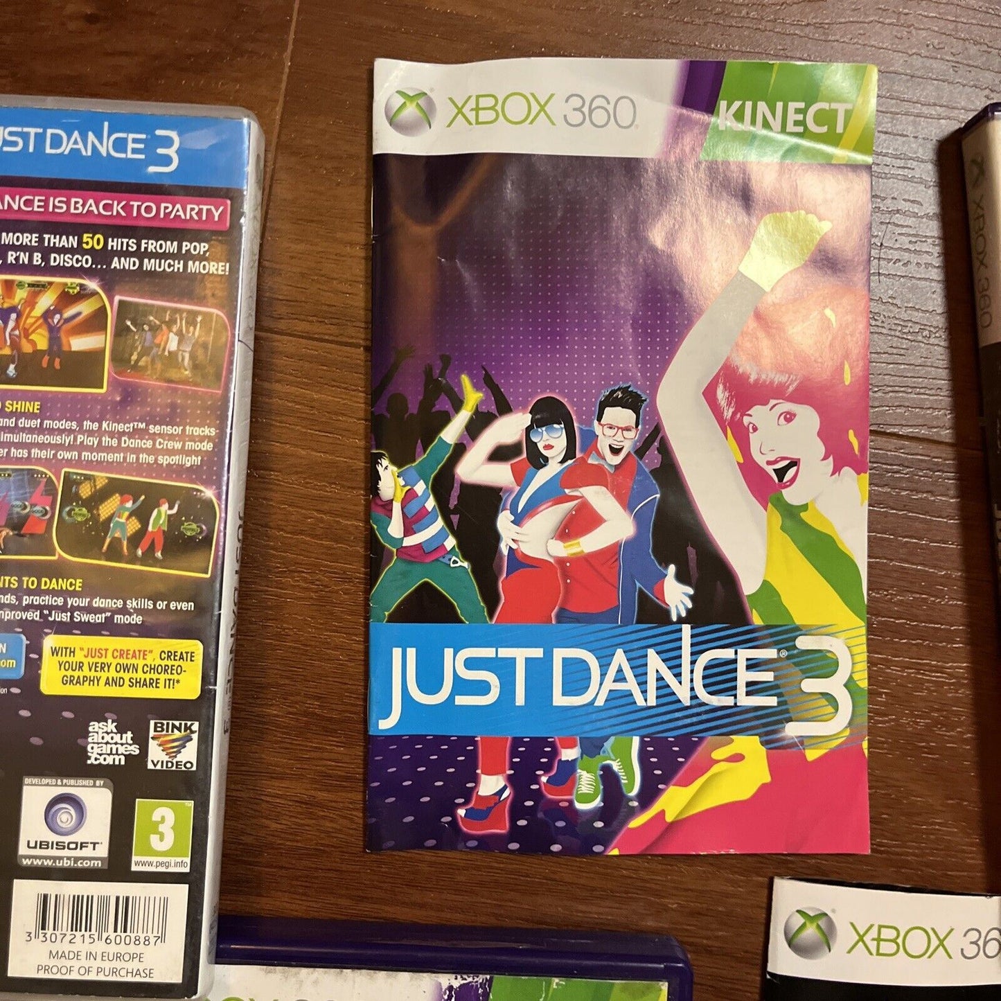 Just Dance 2014 & 3 / Dance Central 2 Microsoft Xbox 360 Kinect With Manual PAL