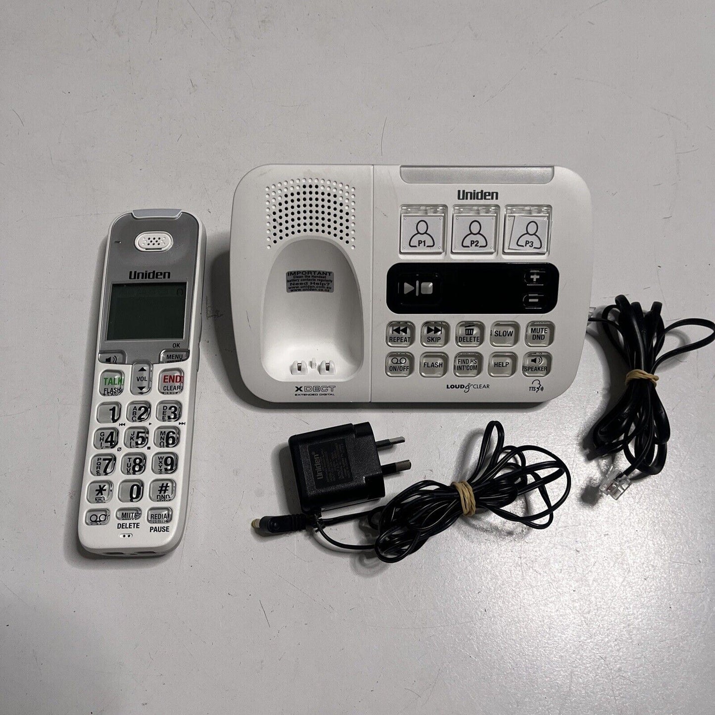 Uniden SSE45W Cordless Telephone Answering Machine Loud & Clear NBN Compatible