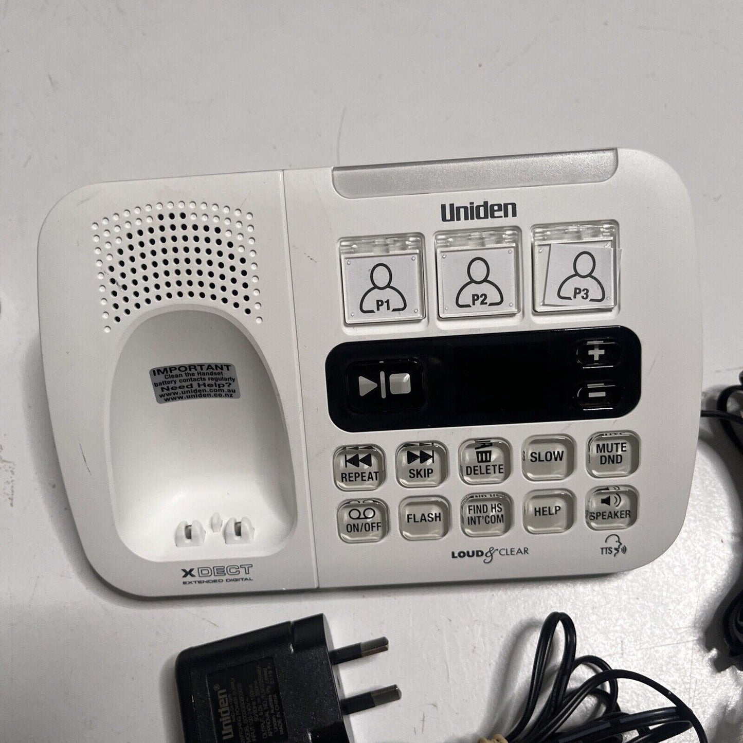 Uniden SSE45W Cordless Telephone Answering Machine Loud & Clear NBN Compatible