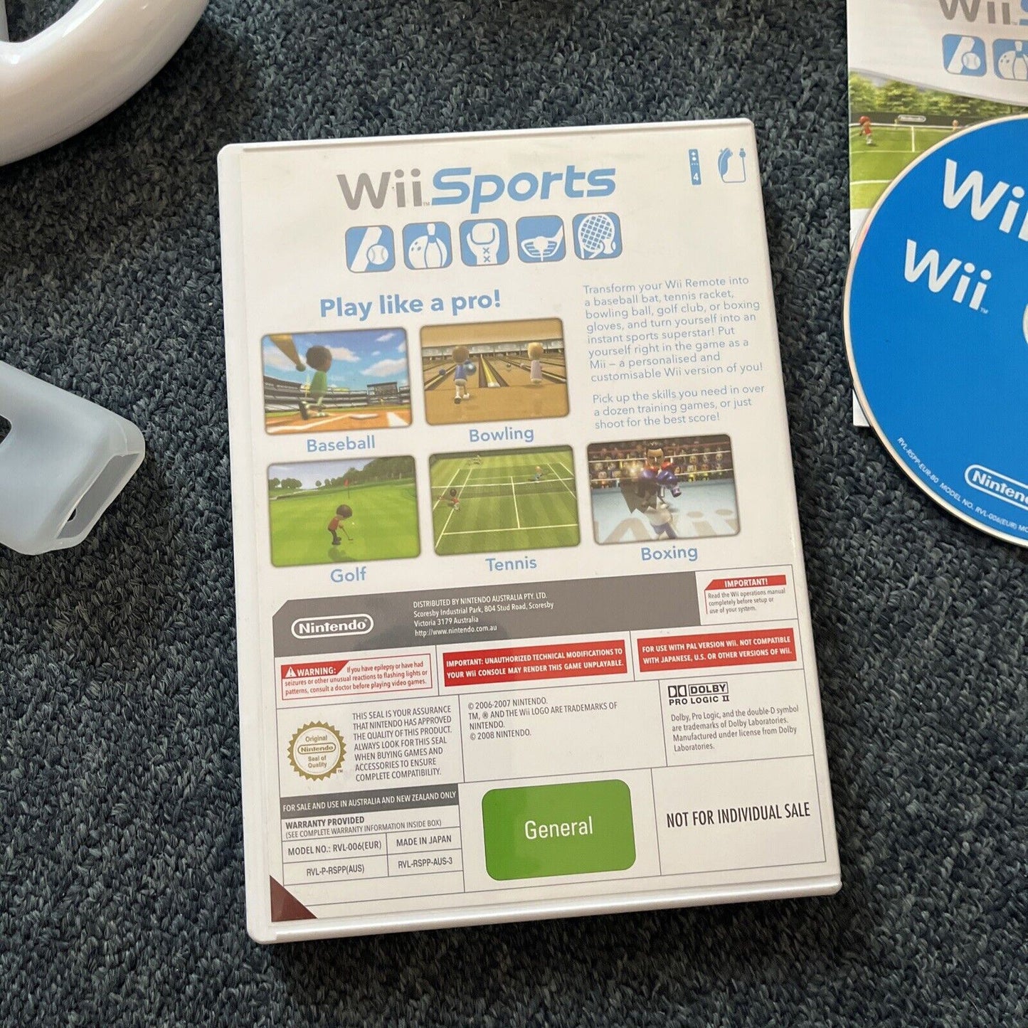 Wii Sports Nintendo Wii with Sports Pack Accessories Tennis Golf Bat PAL
