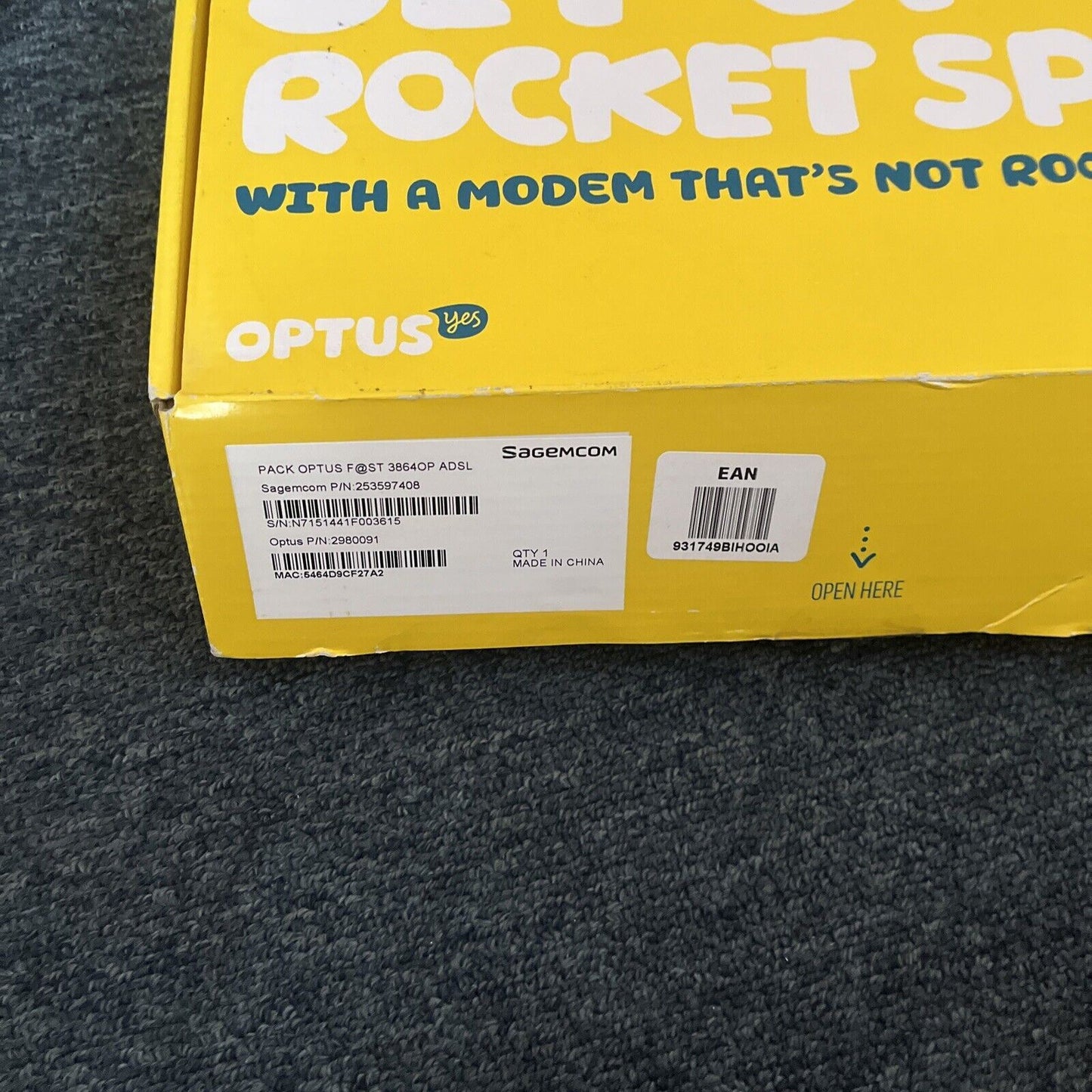 *New Never Used* Optus Sagemcom Fast 3864OP ADSL Wifi NBN Router Modem