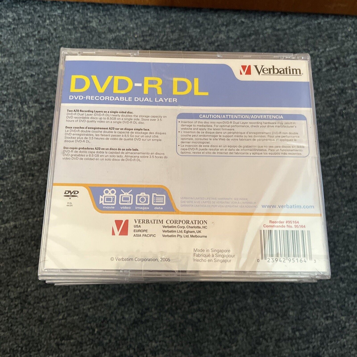 8x Verbatim DVD-R DL Dual Layer & 3x DVD+R Dual layer Black Discs 8.5GB *New*