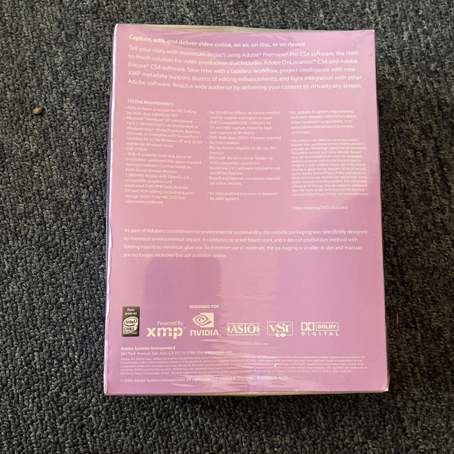 *New Sealed* Adobe Premiere Pro CS4 for Windows XP