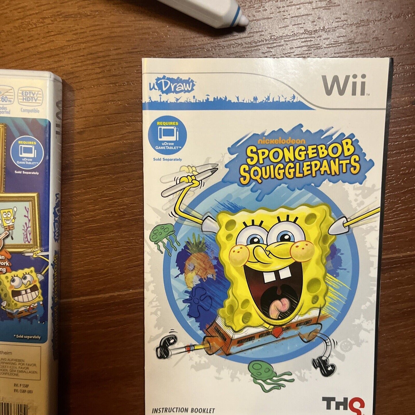 SpongeBob SquigglePants with uDraw Game Tablet for Nintendo Wii with Manual PAL