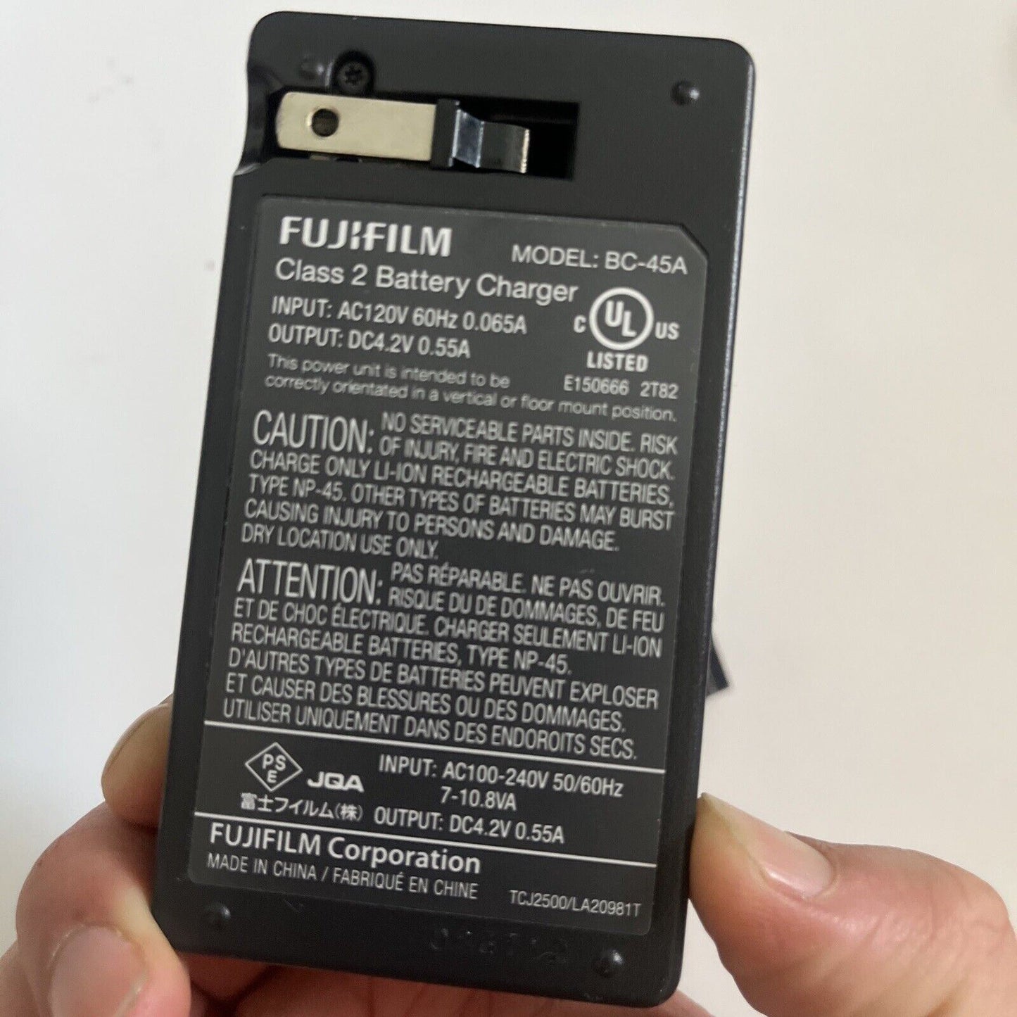 Genuine Fujifilm BC-45A Battery Charger for NP-45, NP-45A, NP-45S battery