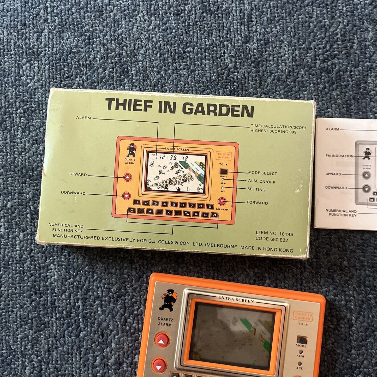 Thief In Garden Game & Calculator & Clock TG-18 From 1982 G. J Coles & Coy