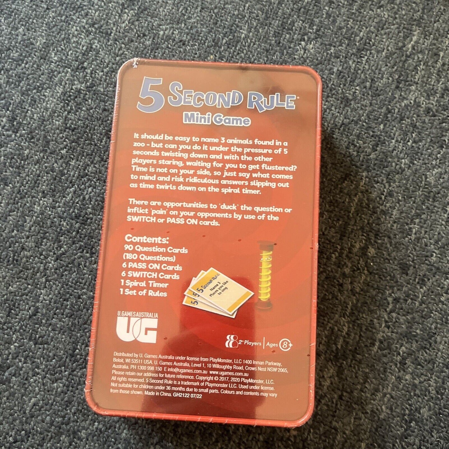 *New Sealed* 5 Second Rule Tinned Board Game - 04475TIN