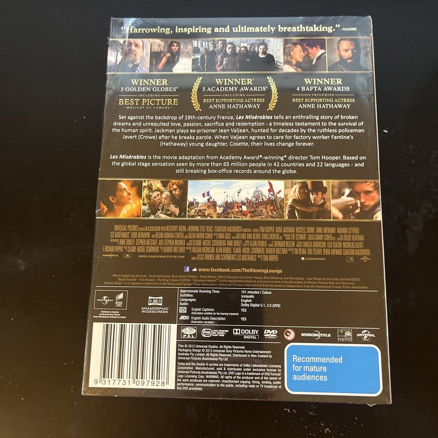 *New Sealed* Les Miserables - The Musical Phenomenon (DVD, 2012) Region 4 &2