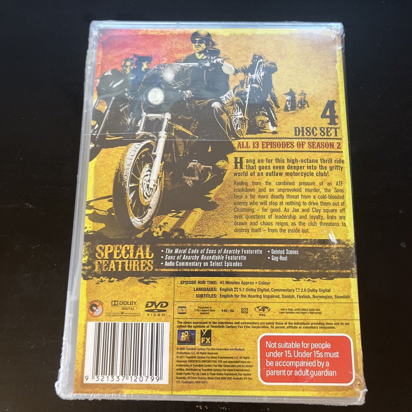 *New Sealed* Sons Of Anarchy : Season 2 (DVD, 2009, 4-Disc) Region 4