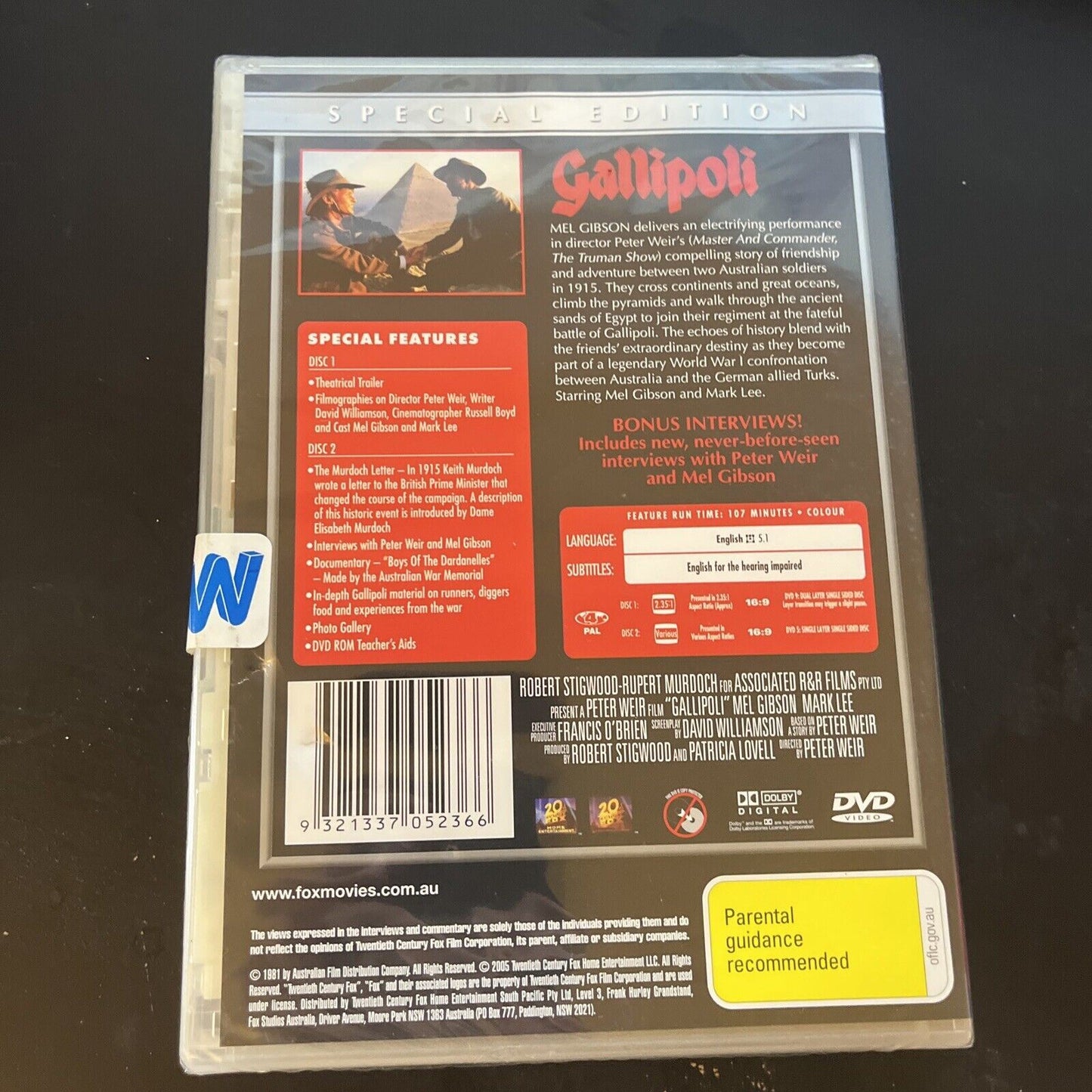 *New Sealed* Gallipoli (Special Edition, DVD, 1981) Region 4