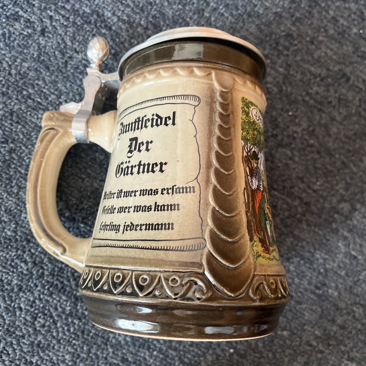 Zunftseidel Gärtner Farbausfall Beer Stein 500ml Made in Germany