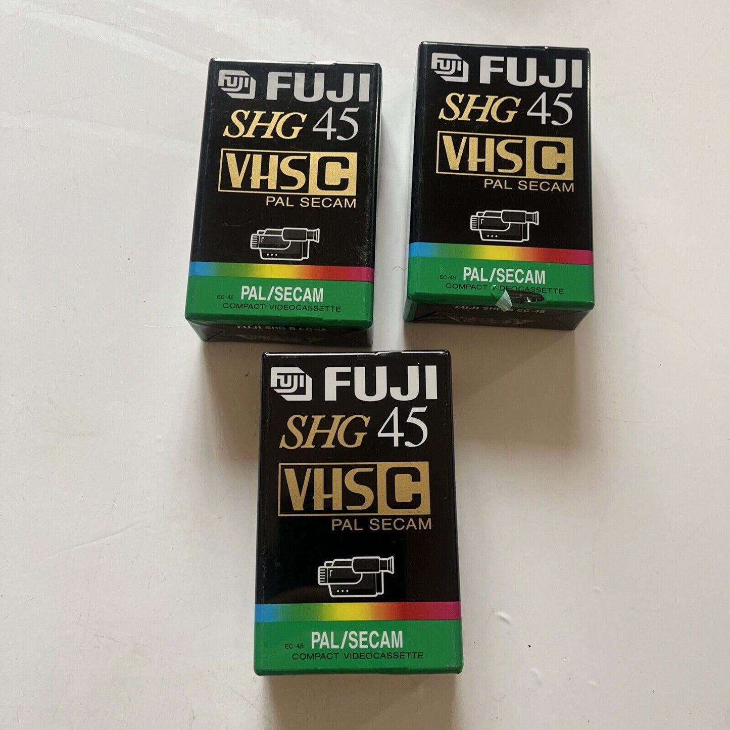 *New Sealed* 3x Fuji Super HG EC- 45 VHS-C Blank Video Tape PAL