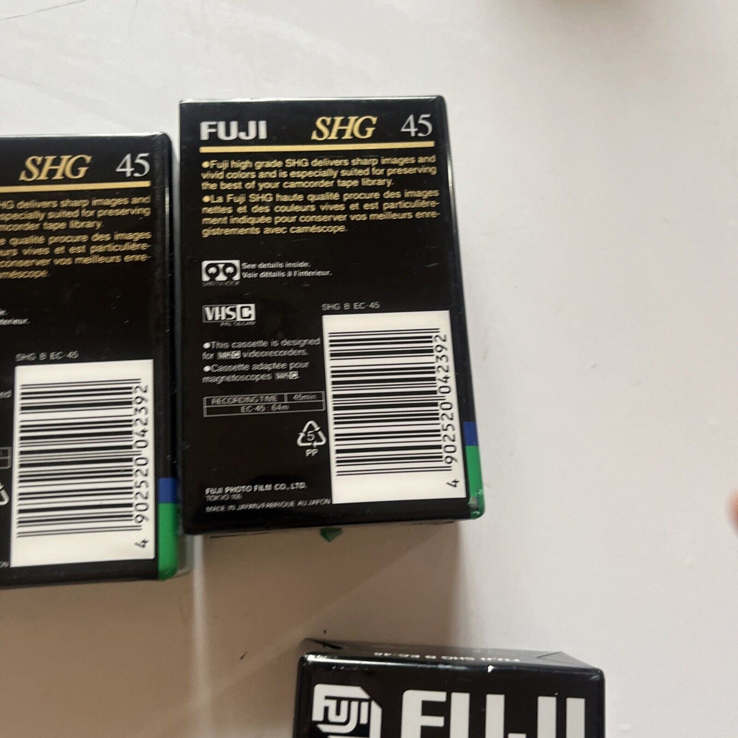 *New Sealed* 3x Fuji Super HG EC- 45 VHS-C Blank Video Tape PAL