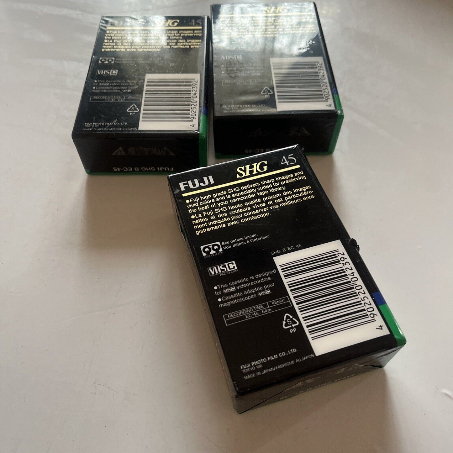 *New Sealed* 3x Fuji Super HG EC- 45 VHS-C Blank Video Tape PAL