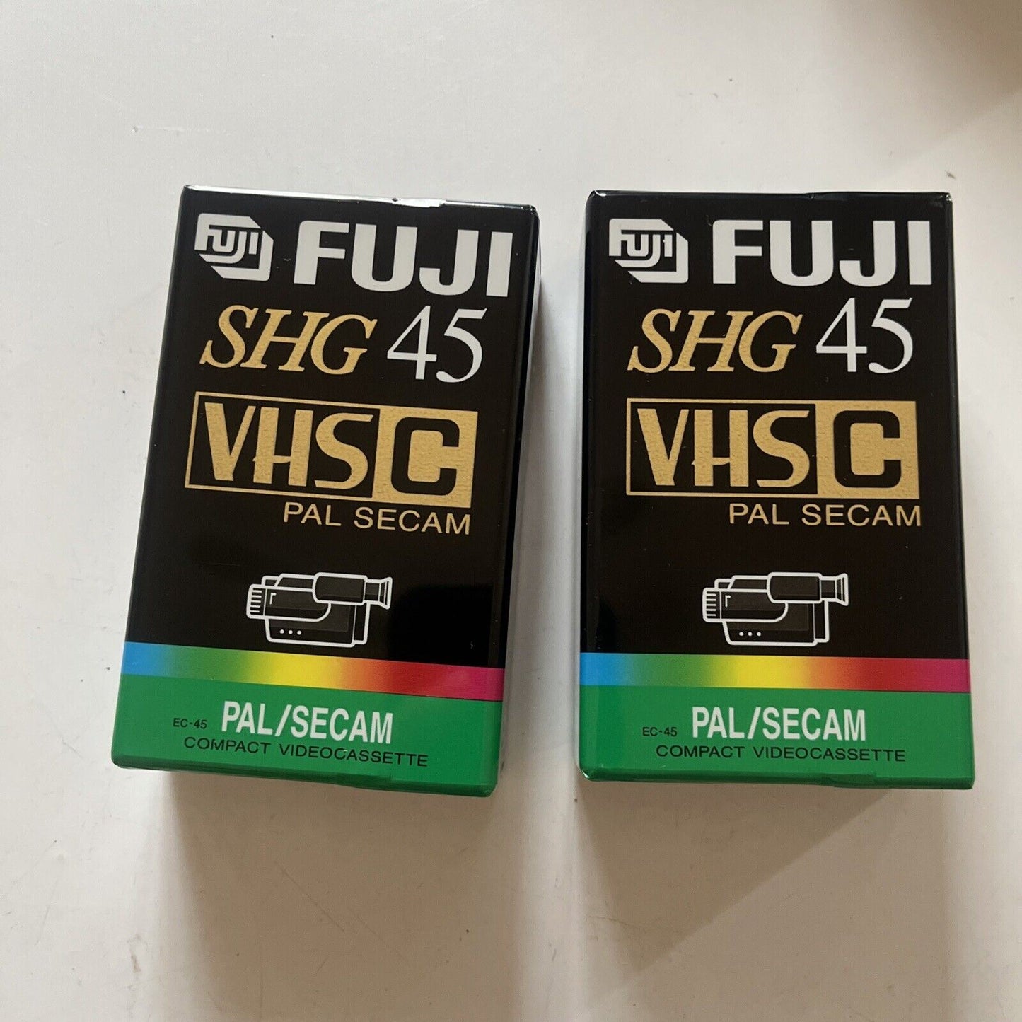 *New Sealed* 2x Fuji Super HG EC- 45 VHS-C Blank Video Tape PAL