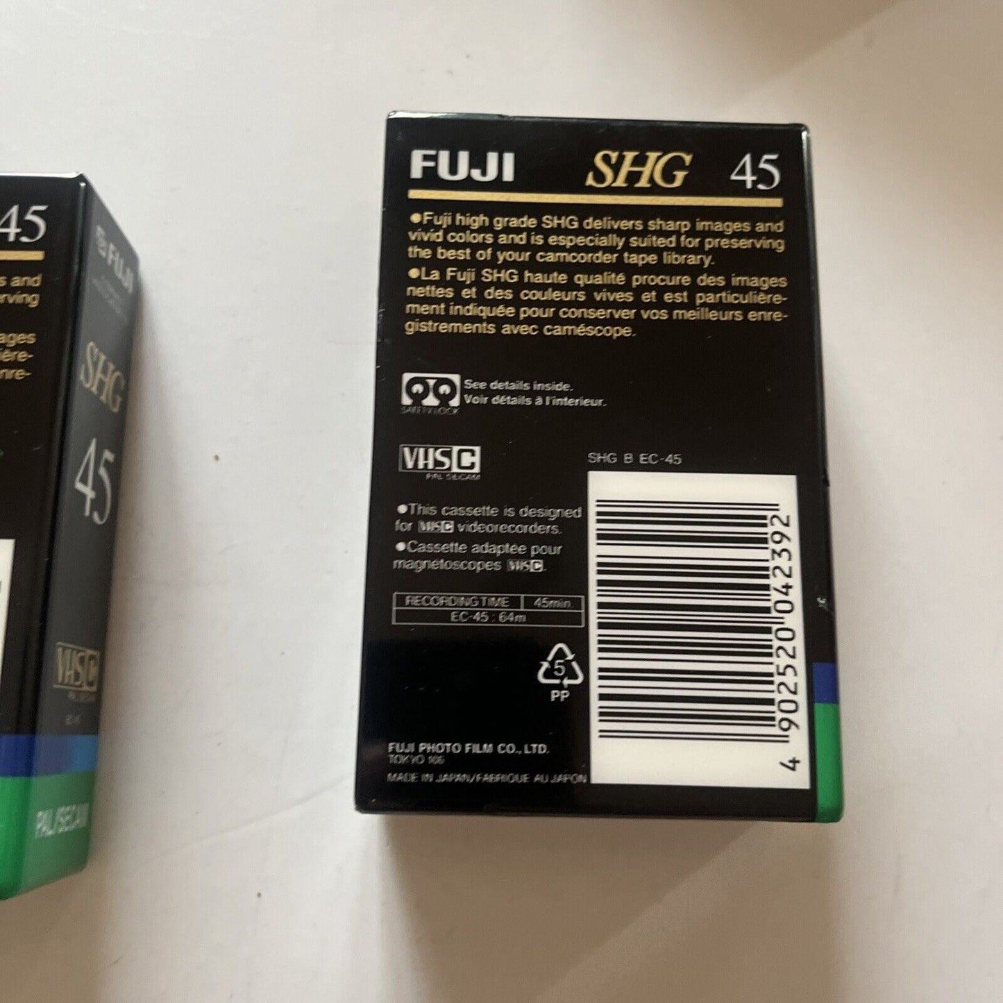 *New Sealed* 2x Fuji Super HG EC- 45 VHS-C Blank Video Tape PAL