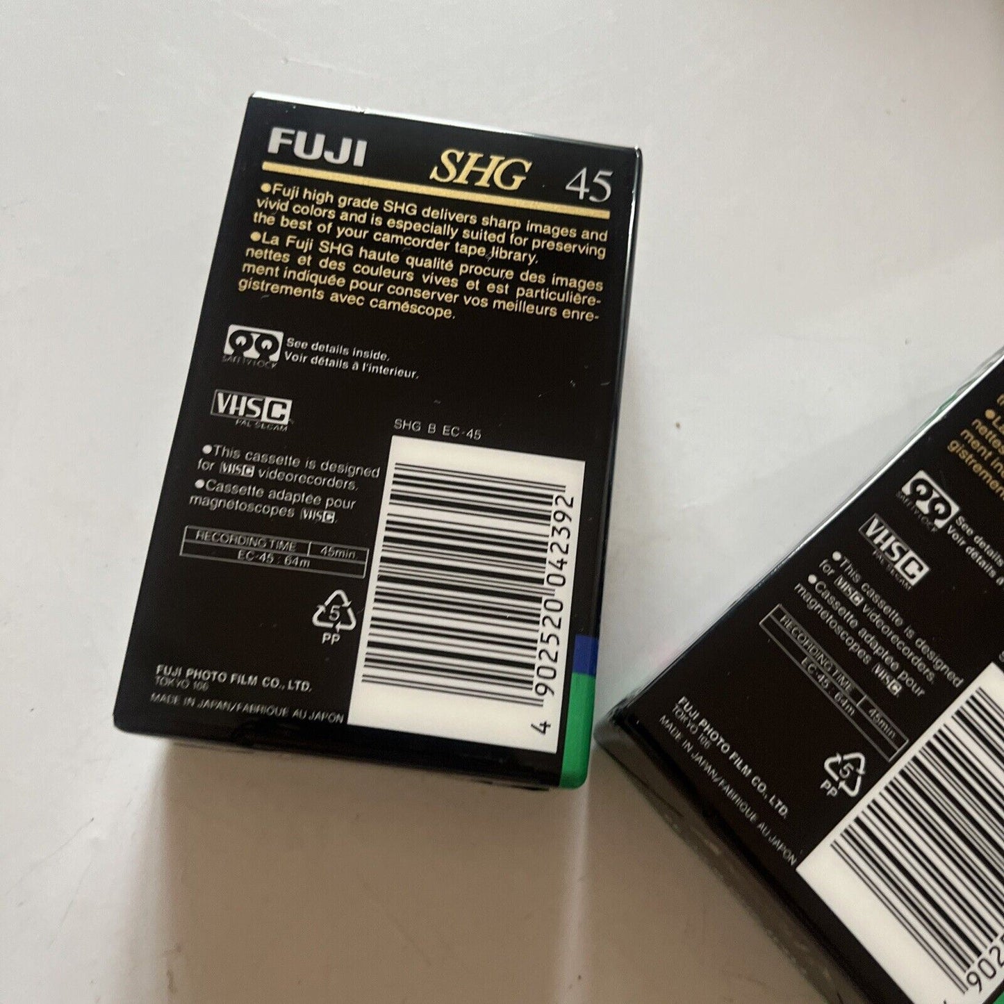 *New Sealed* 2x Fuji Super HG EC- 45 VHS-C Blank Video Tape PAL