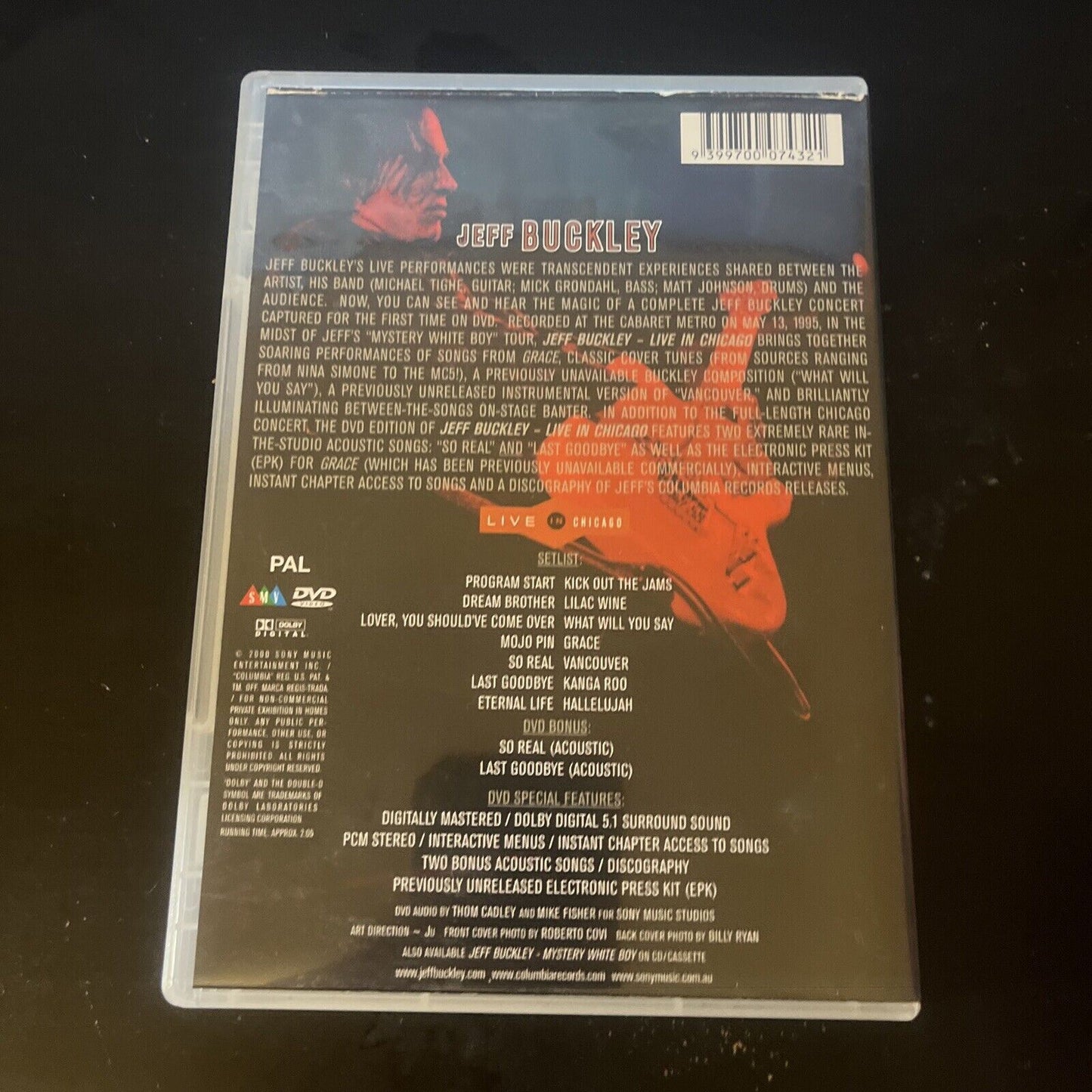 Jeff Buckley - Live In Chicago (DVD, 2000) All Regions
