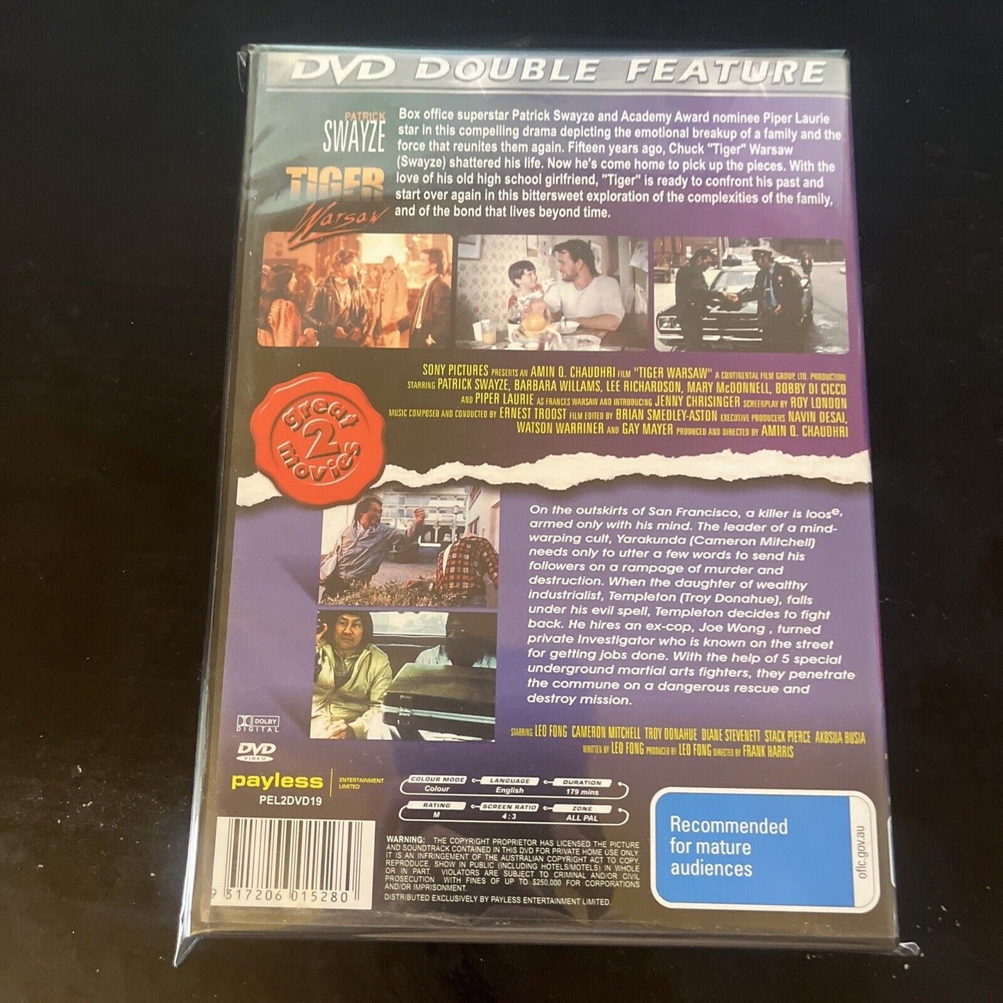 Tiger Warsaw / Low Blow (DVD) Patrick Swayze NEW All Regions