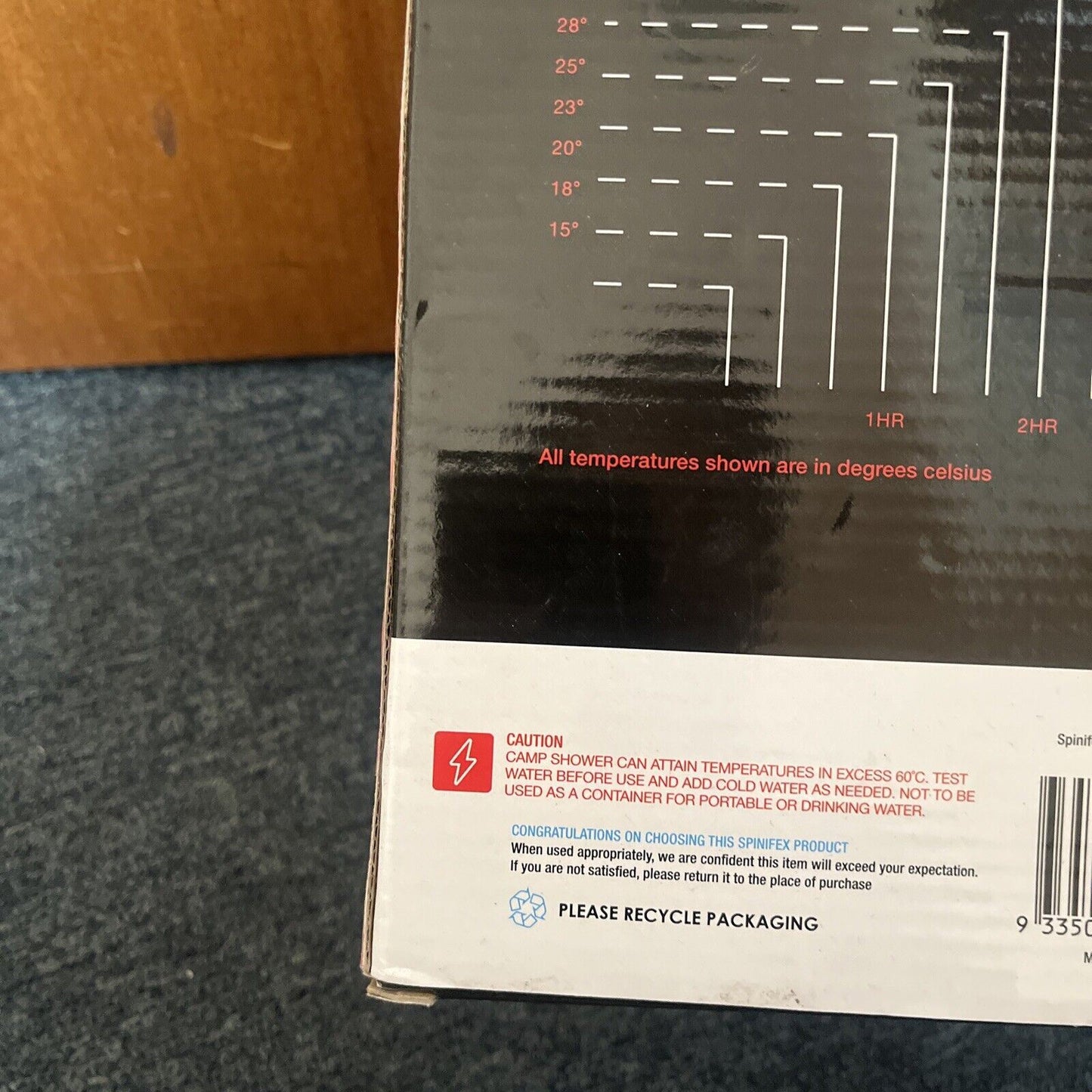 Spinifex 20L Solar Shower with Built-in Thermometer