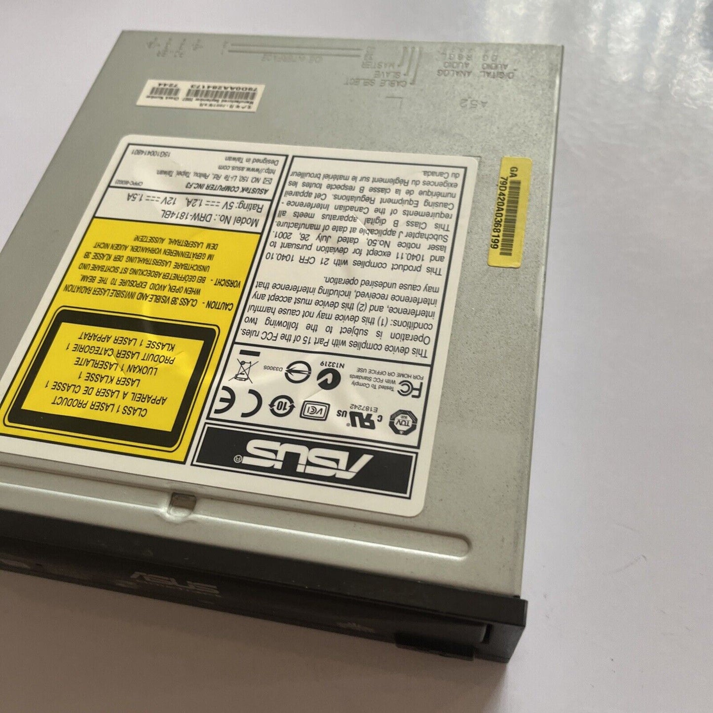 ASUS 18X DVD+/-RW Dual Layer QuieTrack Internal Drive DRW-1814BL Lightscribe