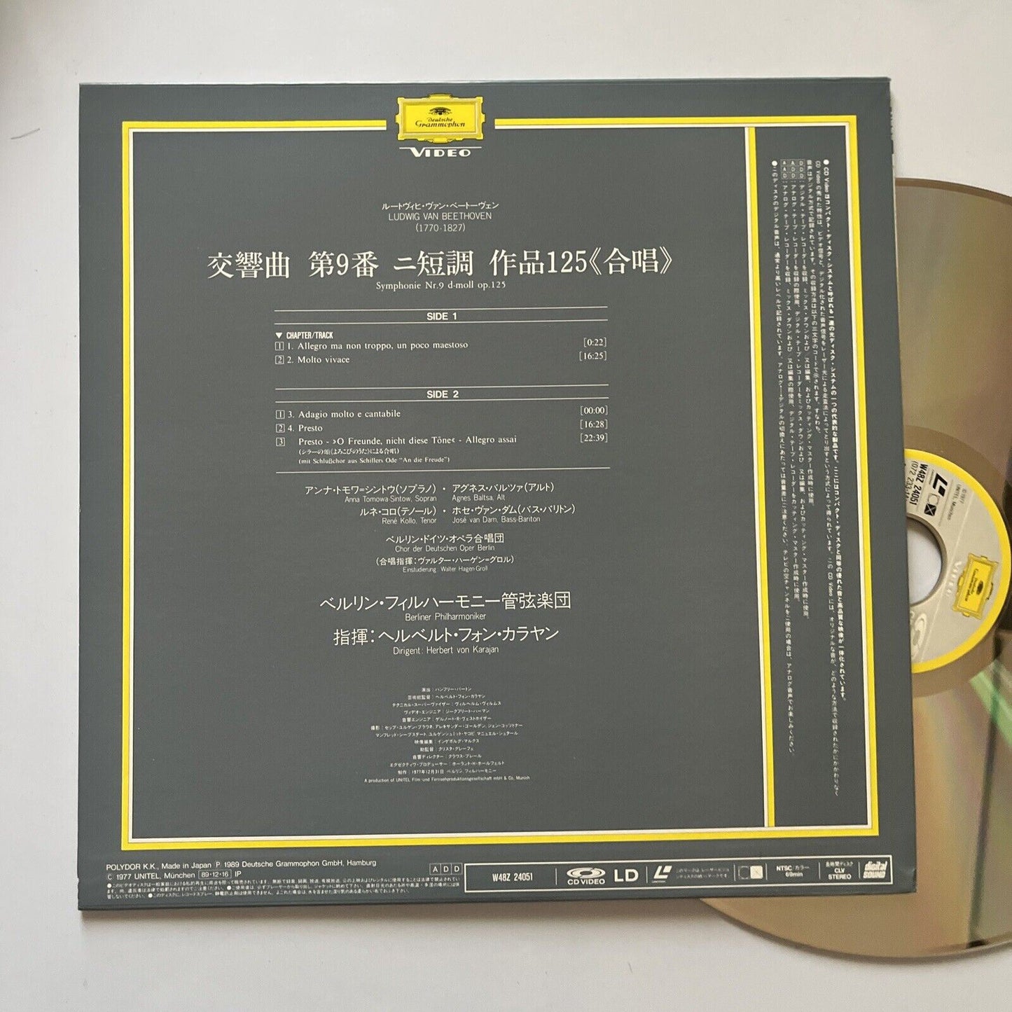 Berliner Philharmoniker - Ludwig Van Beethoven Symphony No 9 Laserdisc 1989 NTSC