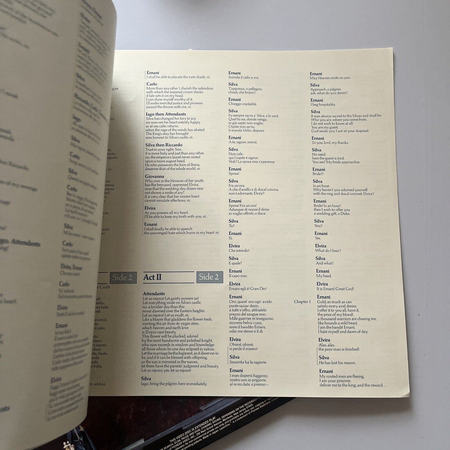 Verdi Ernani - Domingo, Freni, Bruson, Ghiaurov, Opera Laserdisc 1982 2-Disc