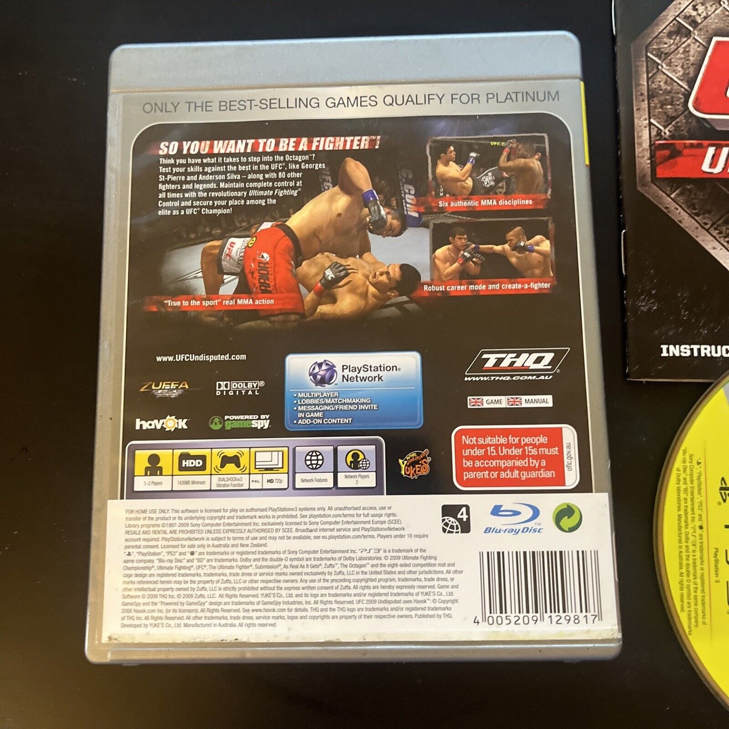 UFC 2009 Undisputed - Sony PlayStation 3 PS3 Game with manual