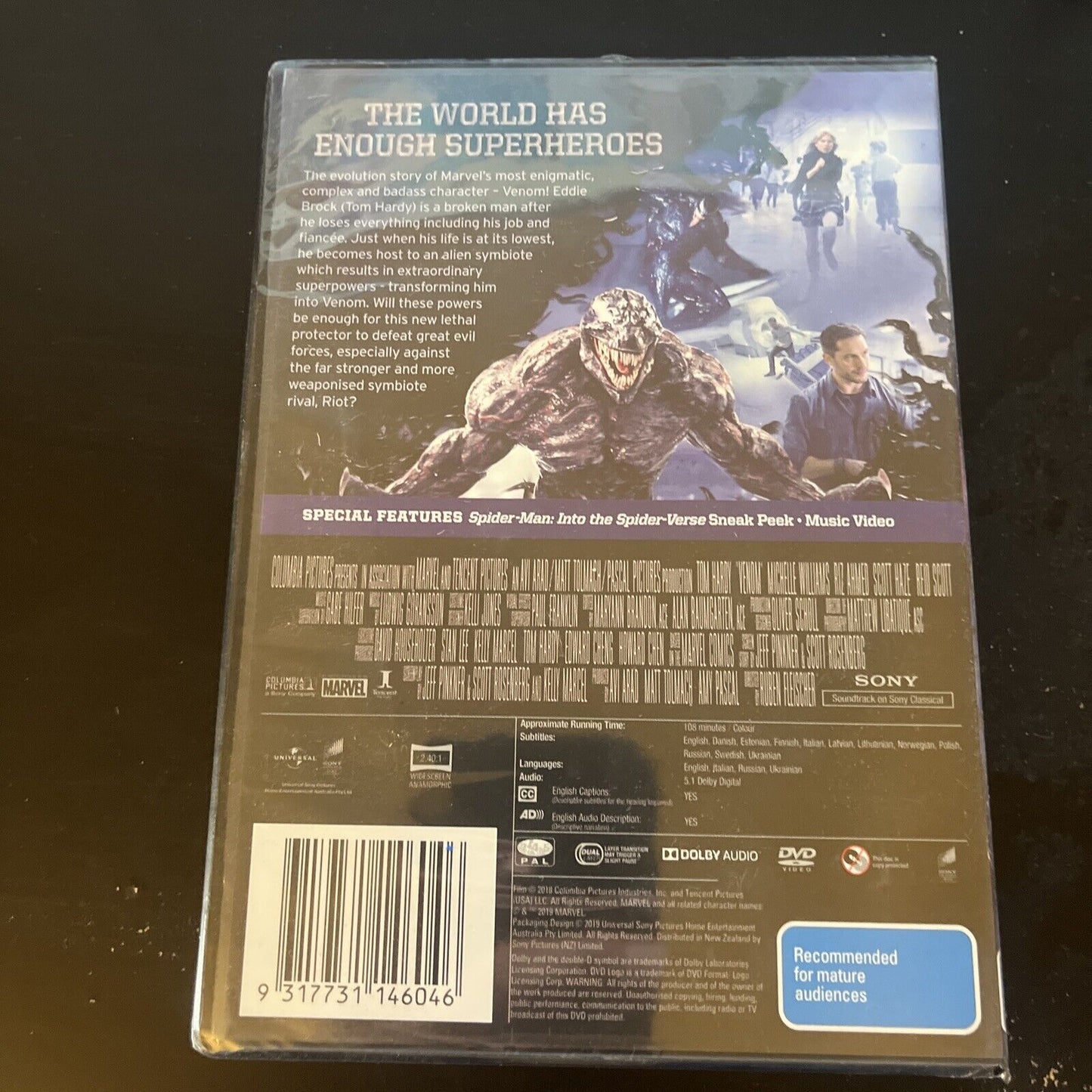 *New Sealed* Venom (DVD, 2018) Tom Hardy, Michelle Williams, NEW Region 4 &2