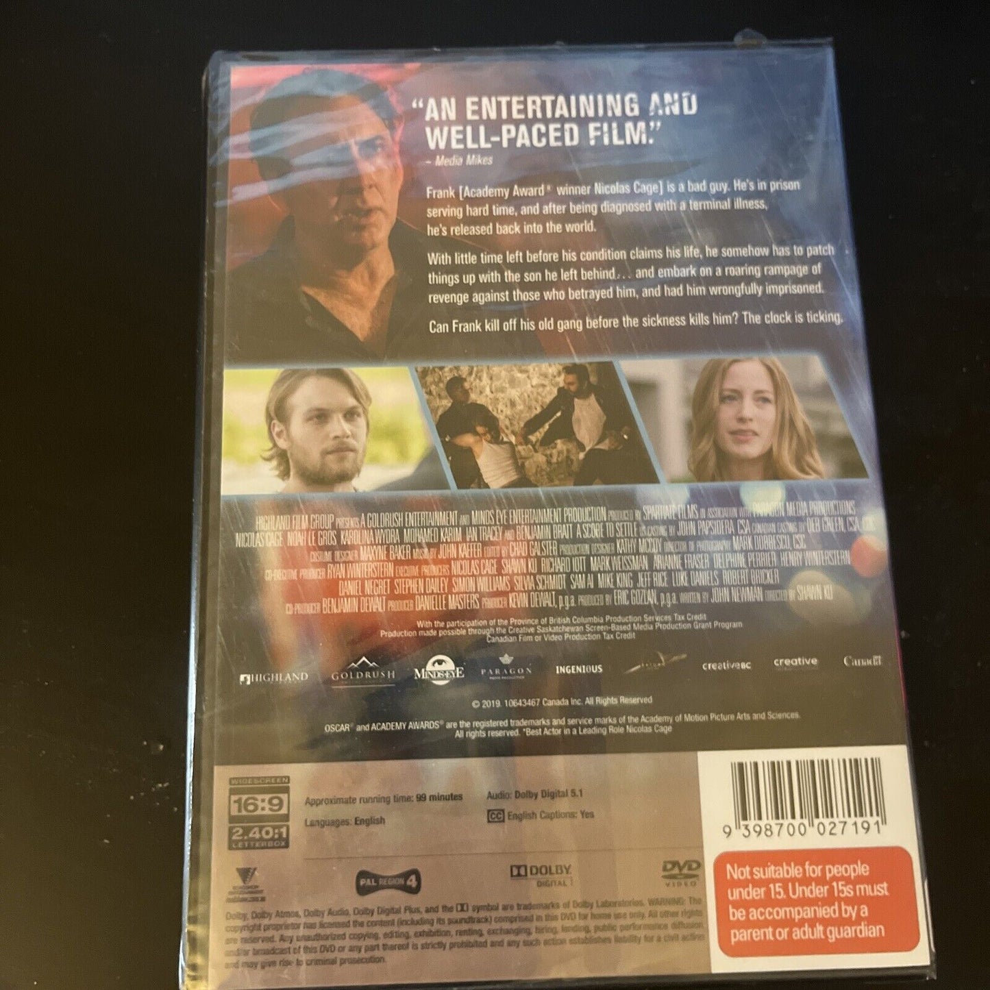 *New Sealed* A Score To Settle (DVD, 2019) Nicolas Cage, Benjamin Bratt Region 4