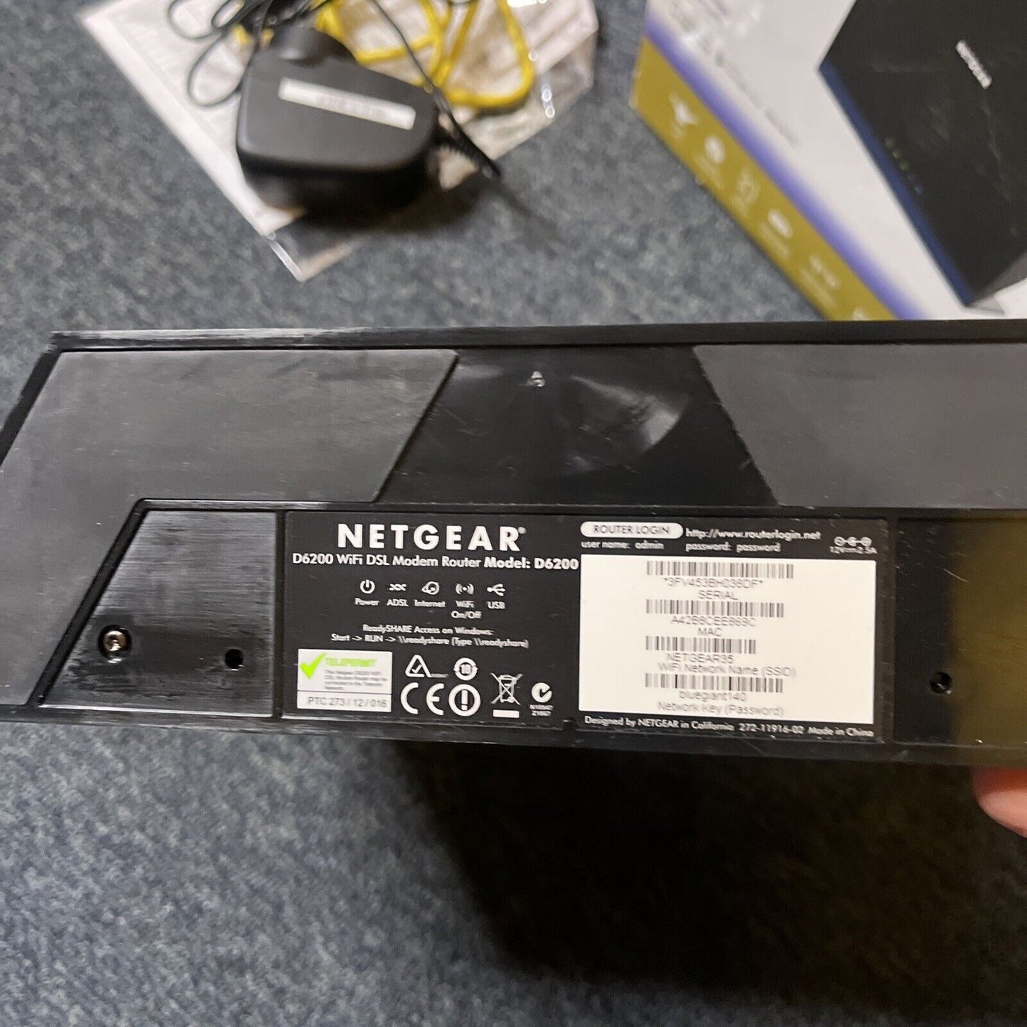 NETGEAR D6200 AC1200 WiFi Dual Band ADSL 2+ Modem Router NBN Compatible