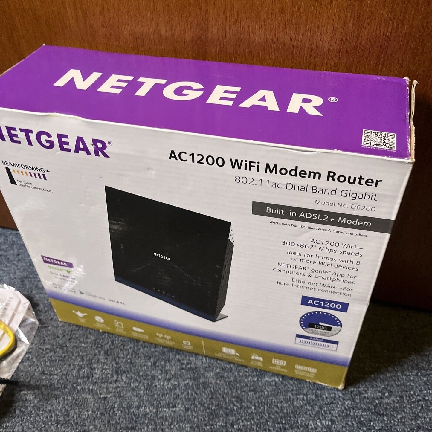 NETGEAR D6200 AC1200 WiFi Dual Band ADSL 2+ Modem Router NBN Compatible