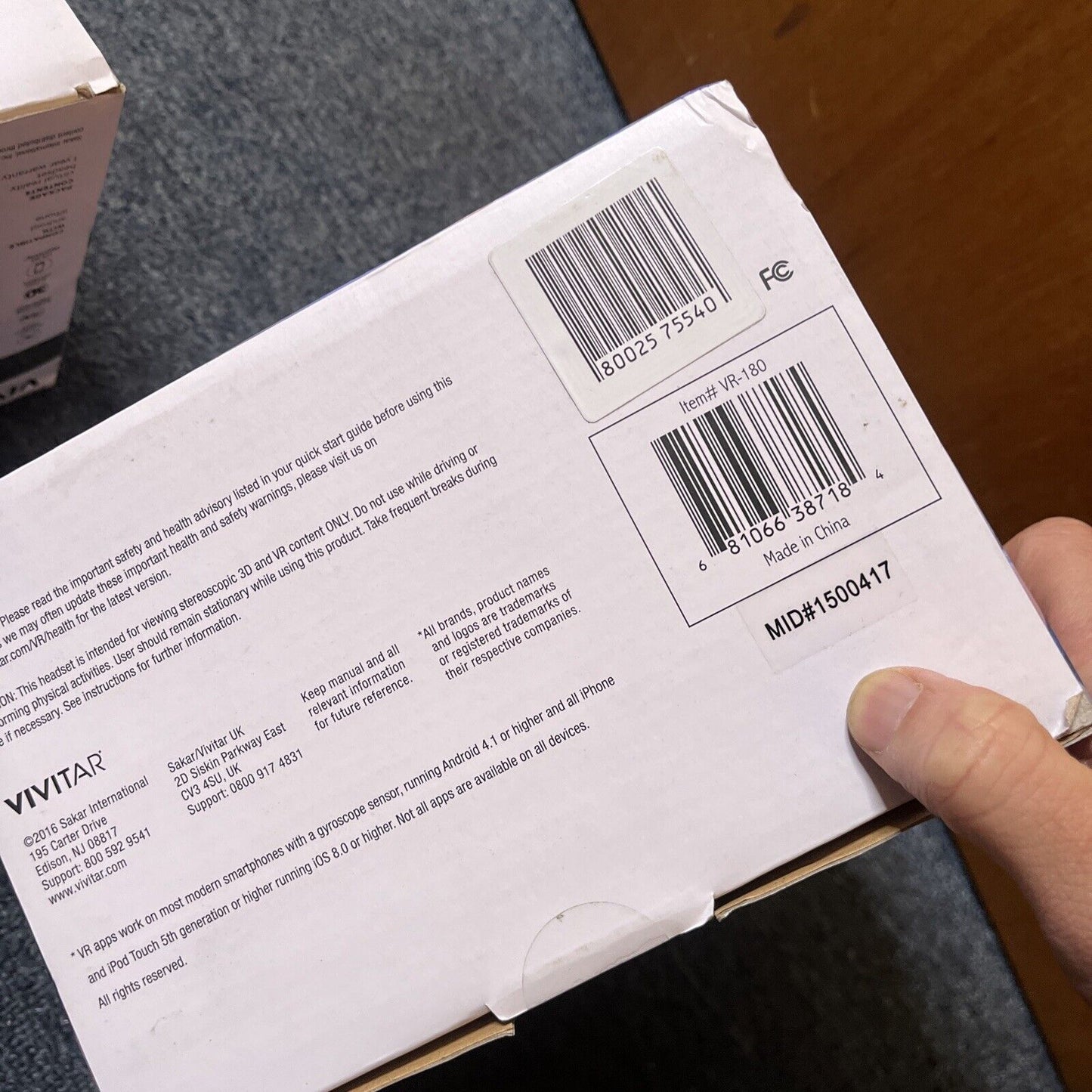 Vivitar Virtual Reality Headset VR-180 For iPhone Or Android *NEw*