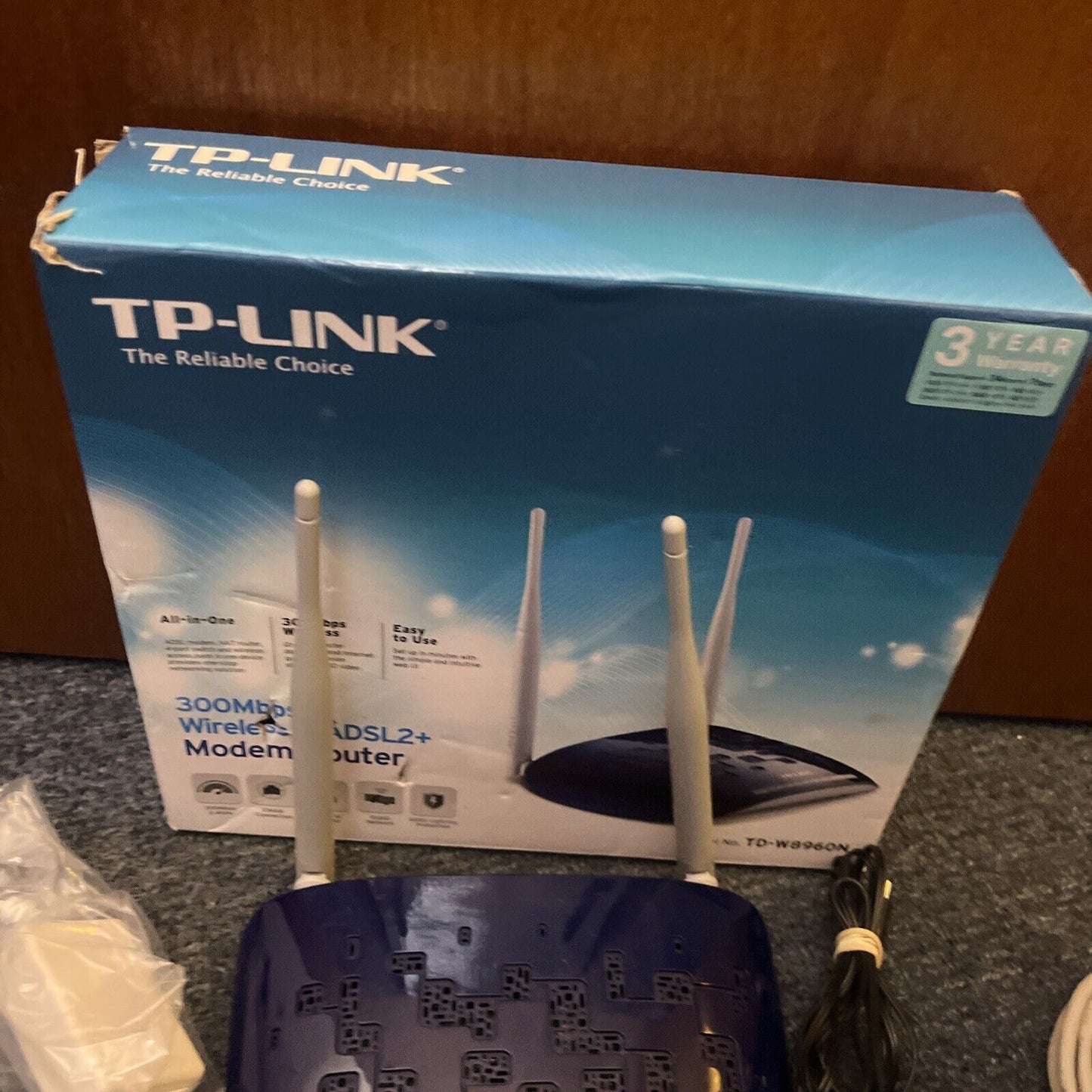 Tp-Link 300Mbps Wireless N ADSL 2+ Modem Router TD-W8960N NBN Compatible