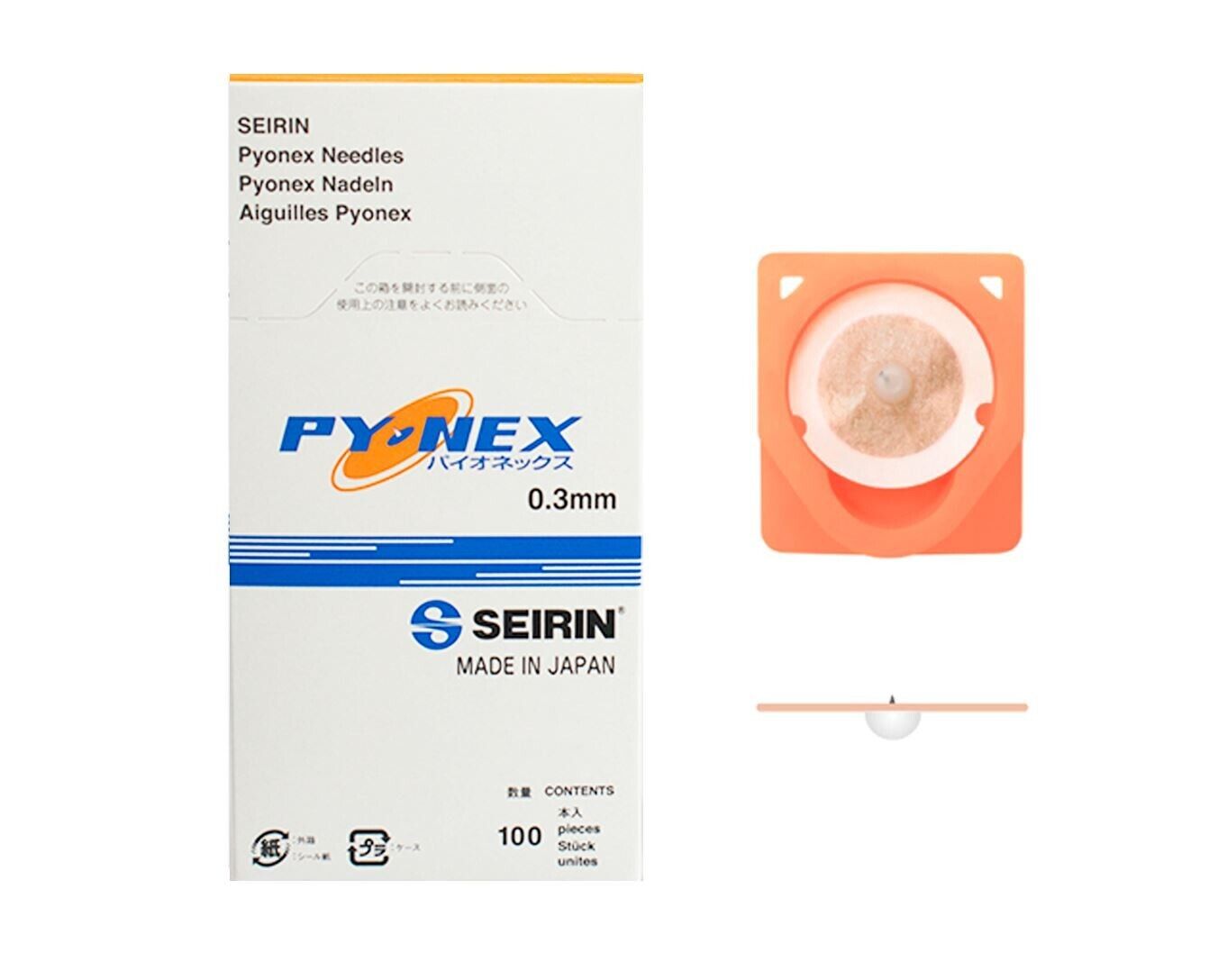Seirin Pyonex Acupuncture Press Needle 0.3mm 100pcs Made in Japan