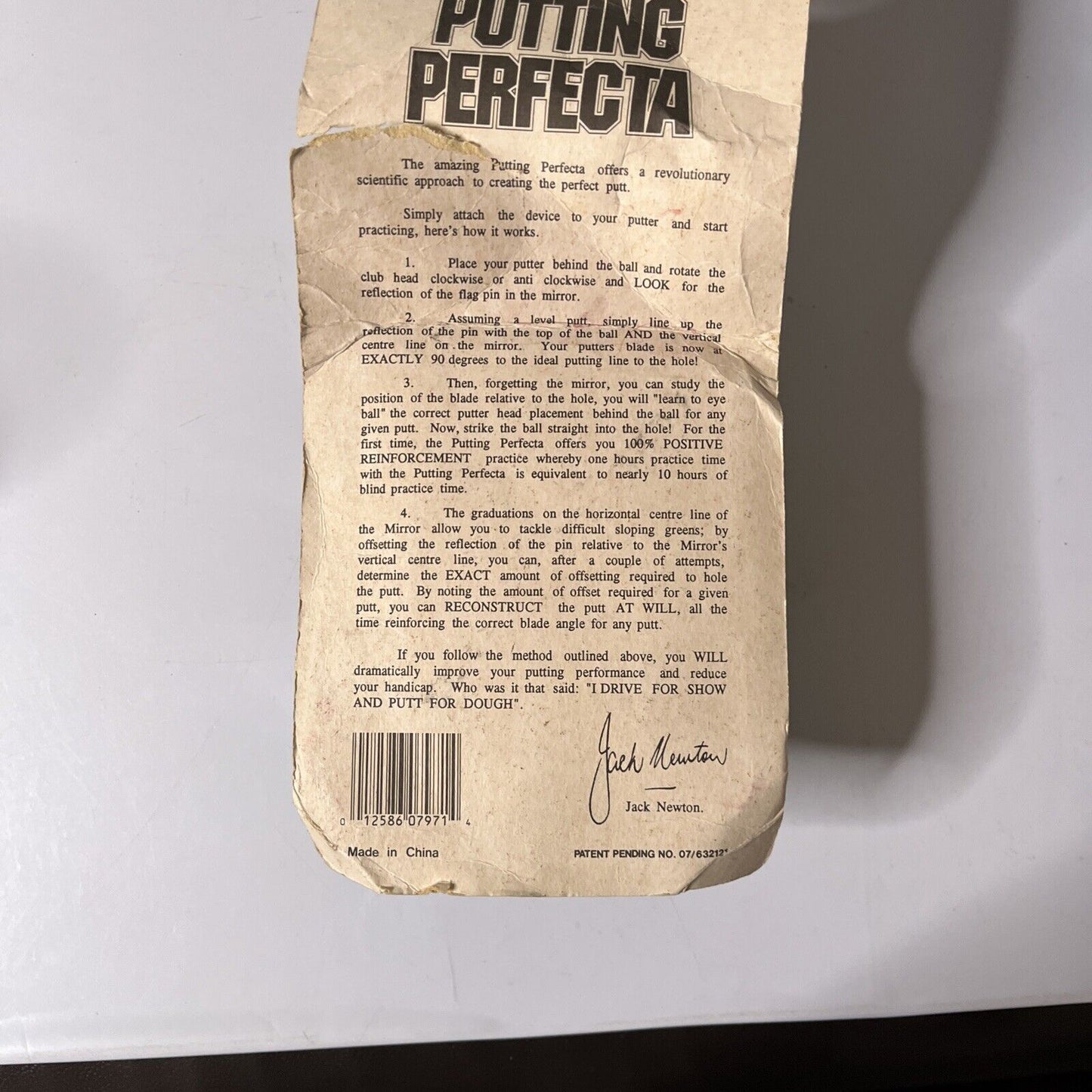 Jack Newton's: Putting Perfecta *Never Opened*