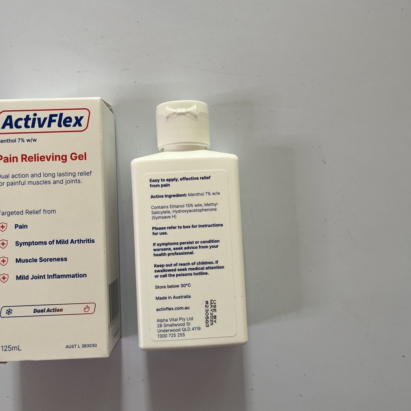ActivFlex Pain Relieving Gel 125ml (Flexall 454 Alternative) Menthol 7%