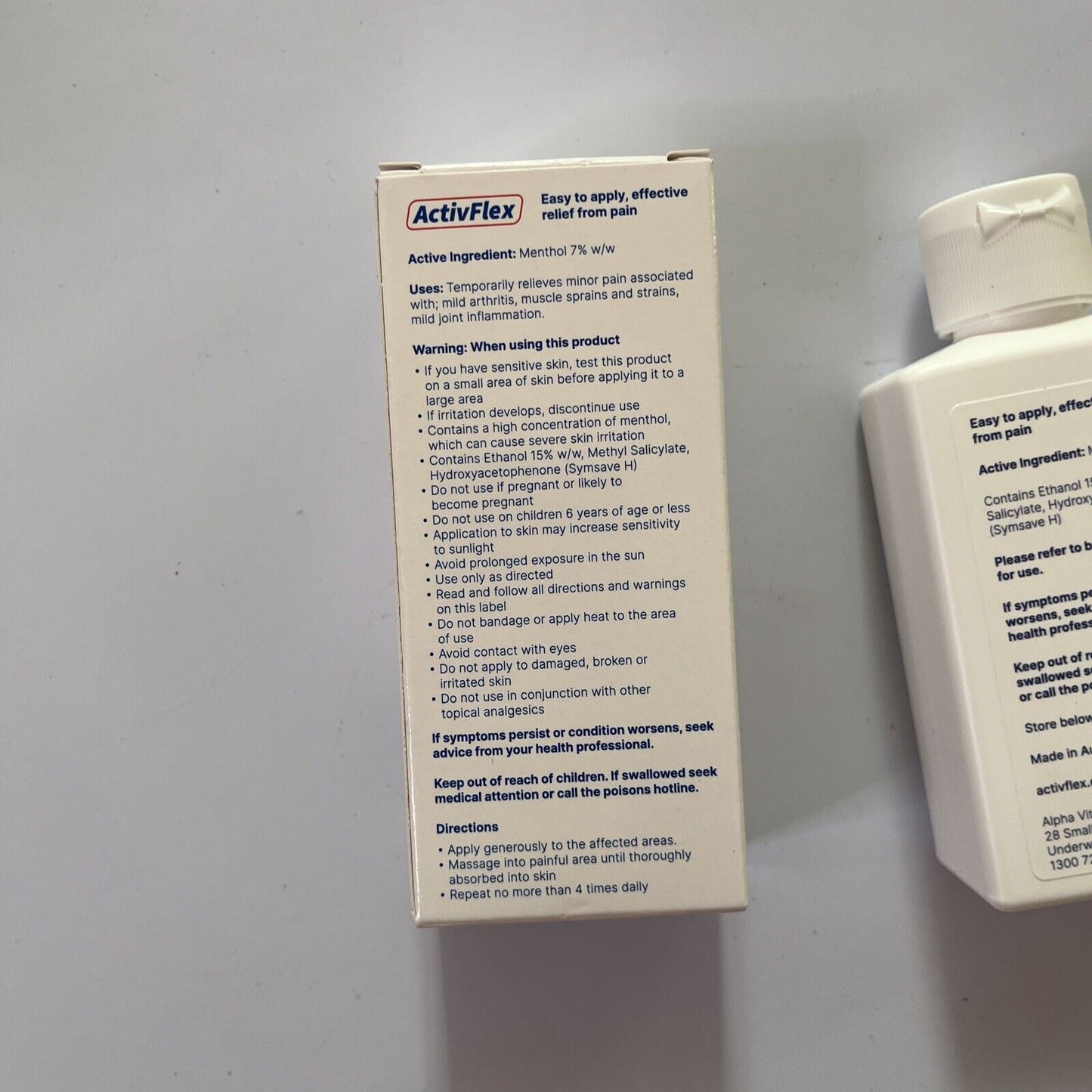 5 Pack - ActivFlex Pain Relieving Gel 125ml (Flexall 454 Alternative) Menthol 7%