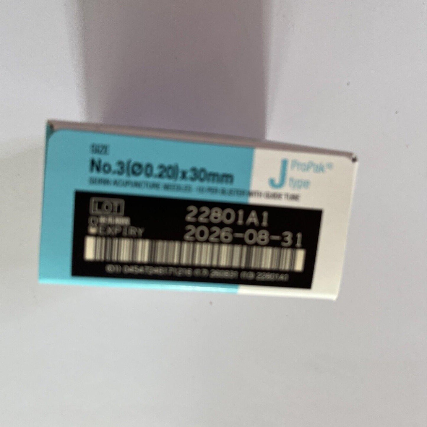 *New* Seirin Acupuncture Needles J-ProPak 10 - No.3 0.20x30 100pcs Made In Japan