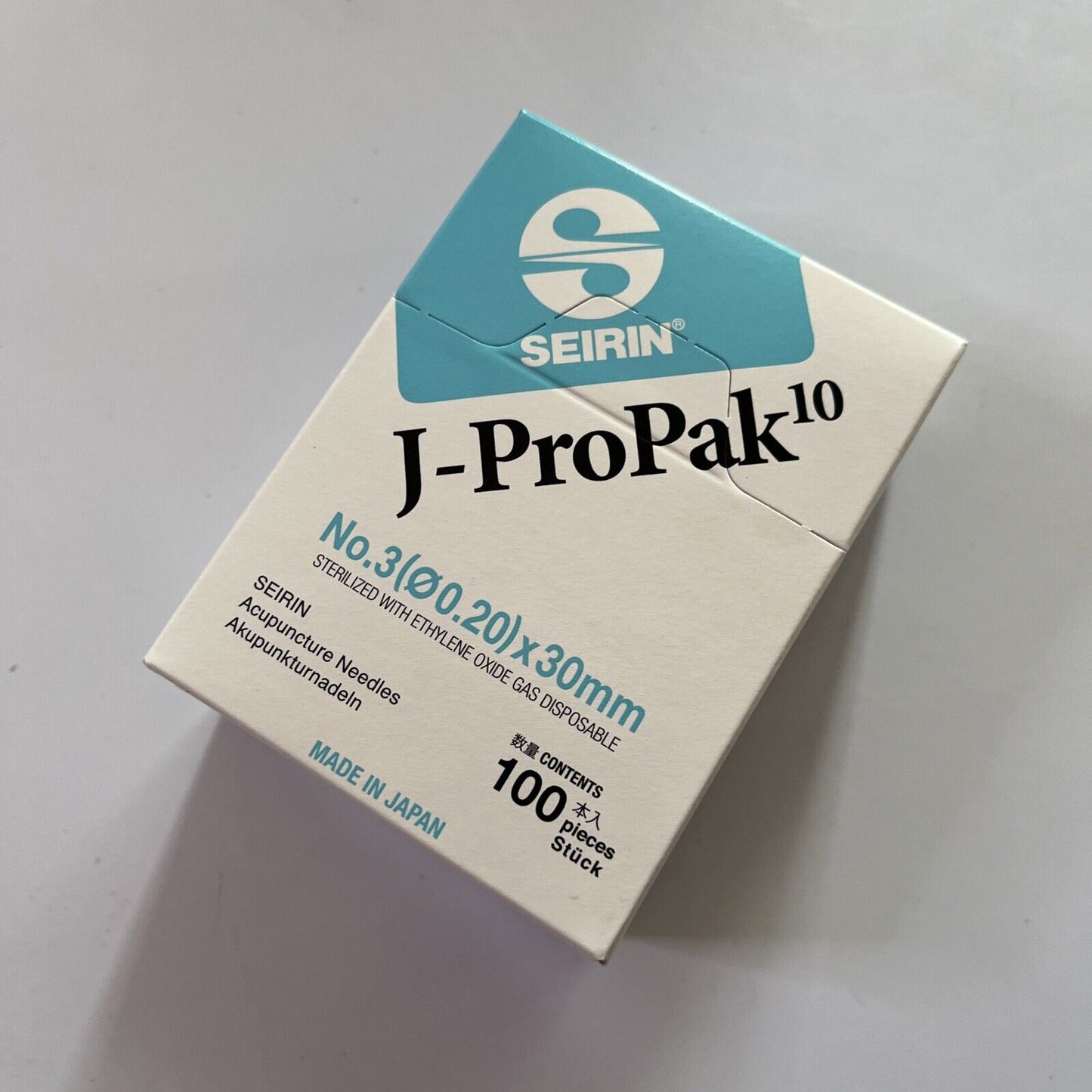 *New* Seirin Acupuncture Needles J-ProPak 10 - No.3 0.20x30 100pcs Made In Japan