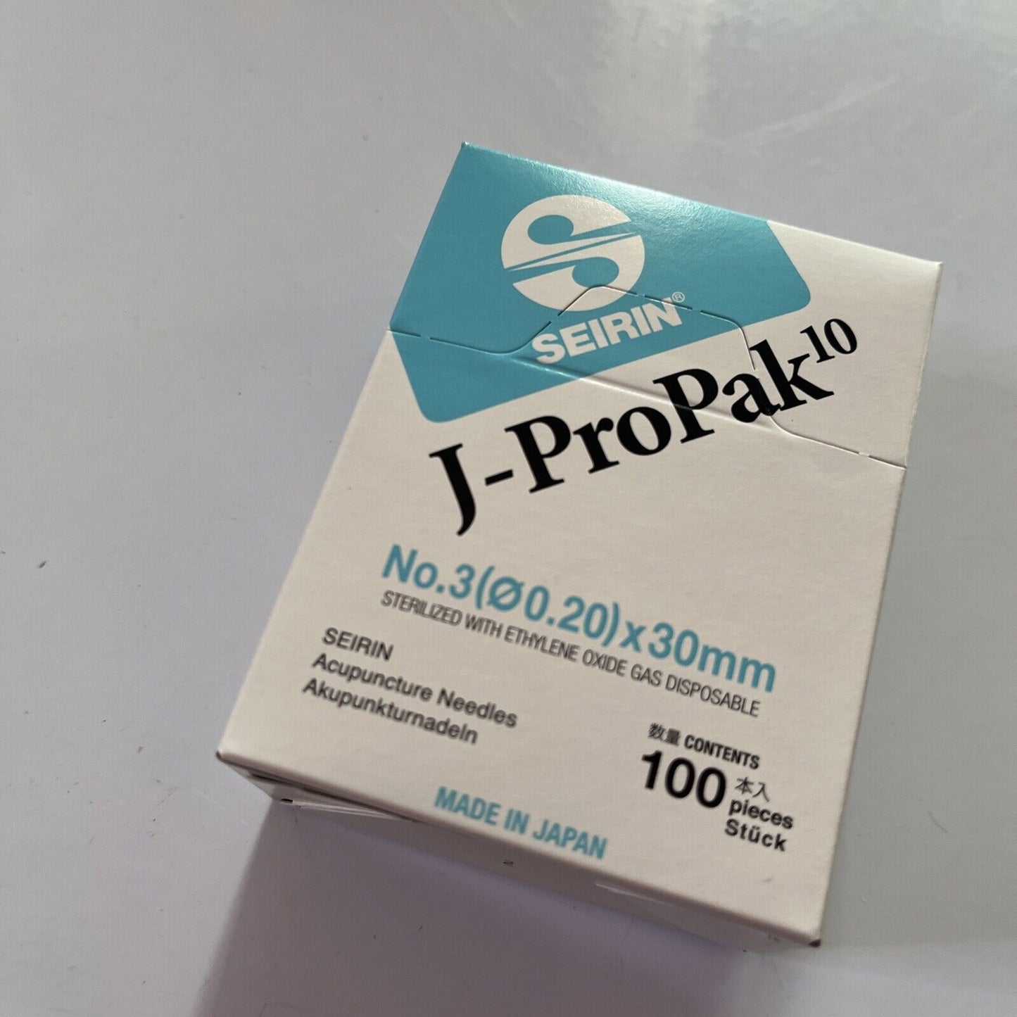 *New* Seirin Acupuncture Needles J-ProPak 10 - No.3 0.20x30 100pcs Made In Japan