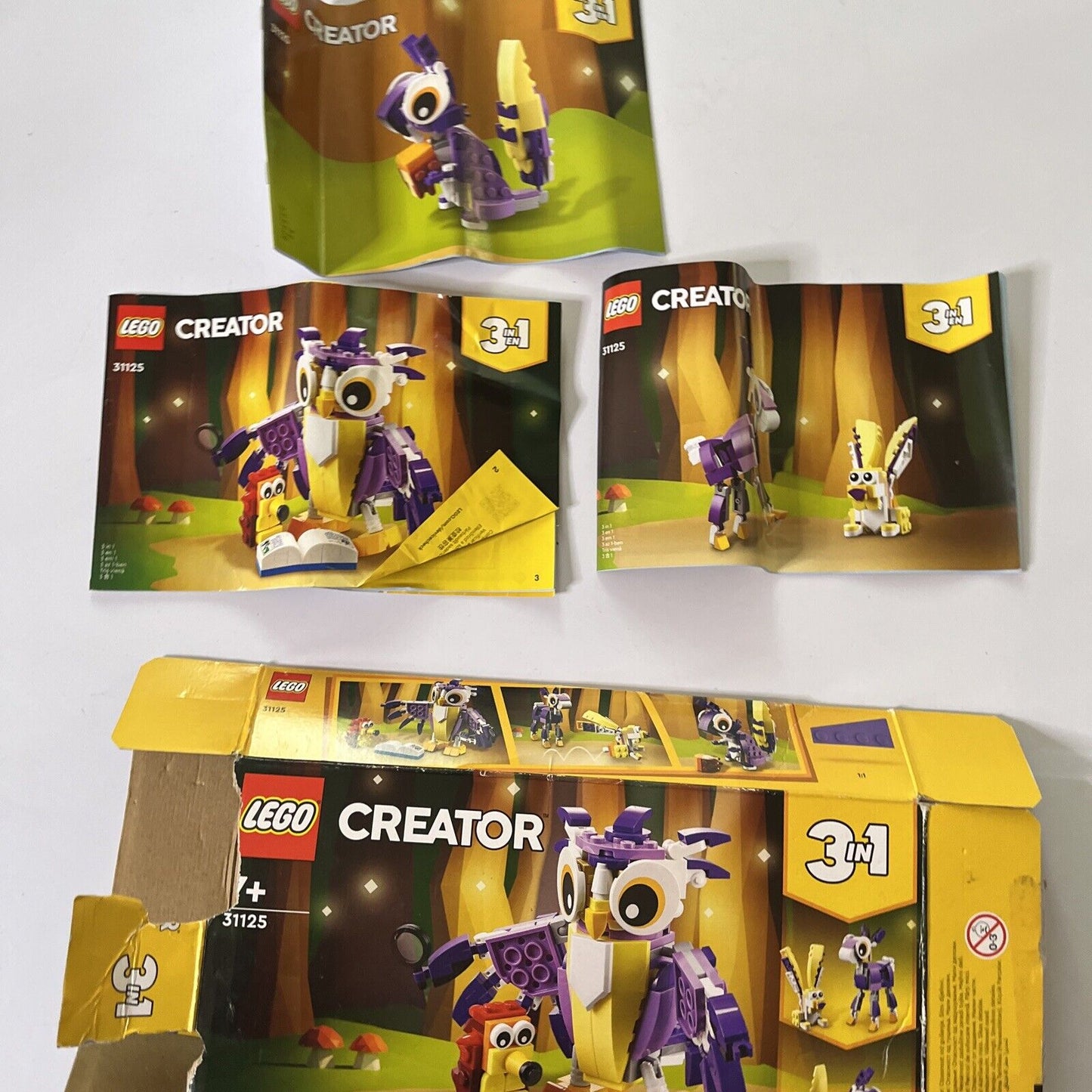 LEGO CREATOR: Fantasy Forest Creatures (31125) *Box And Manual Only - No Lego*