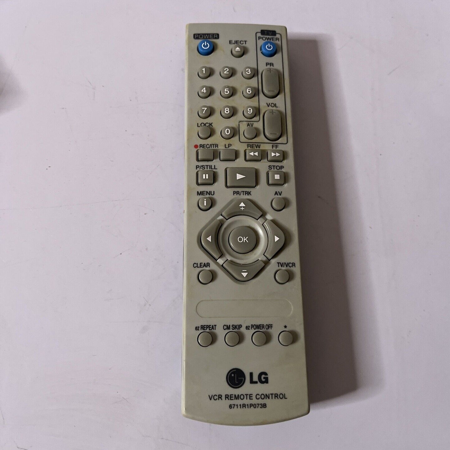 Genuine LG VCR Remote Control 6711R1P073B For VCR