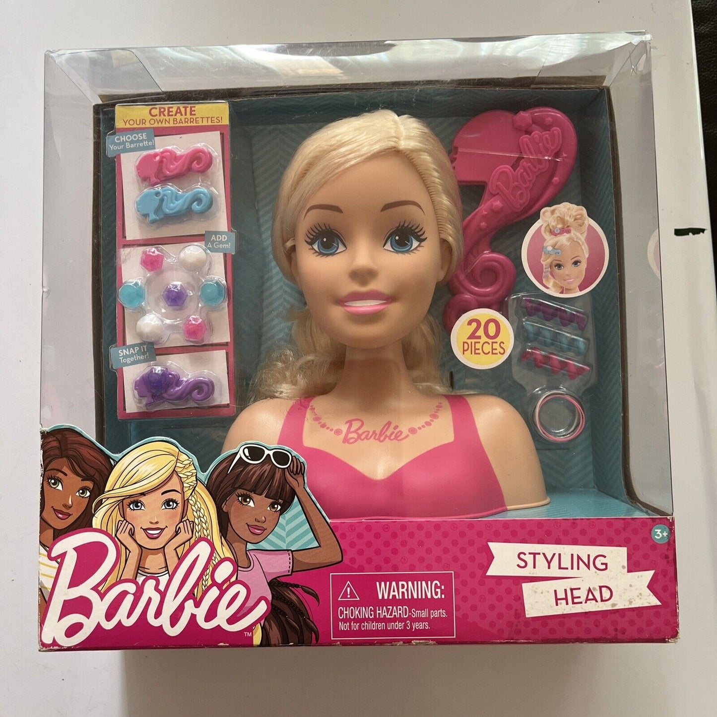 Barbie Styling Head Doll 8" - Create Your Own Barrettes 20-Pieces 2017