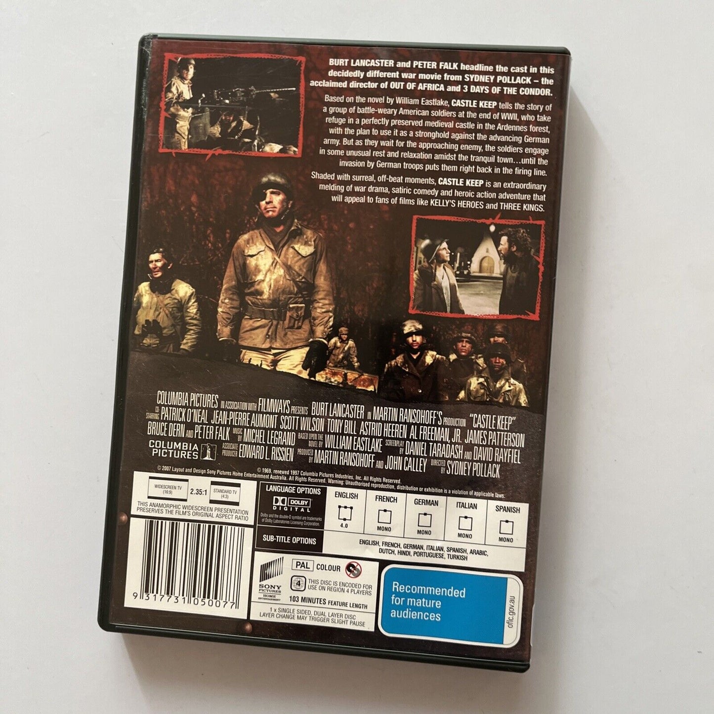 Castle Keep (DVD, 1969) Burt Lancaster, Patrick O'neal, Peter Falk NEW Region 4