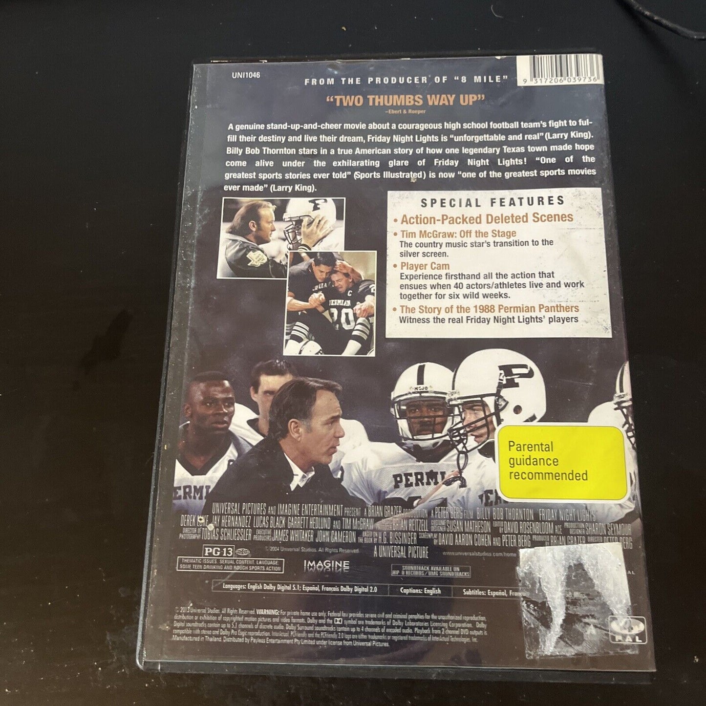 Friday Night Lights (DVD, 2004) Lucas Black, Billy Bob Thornton Region 4
