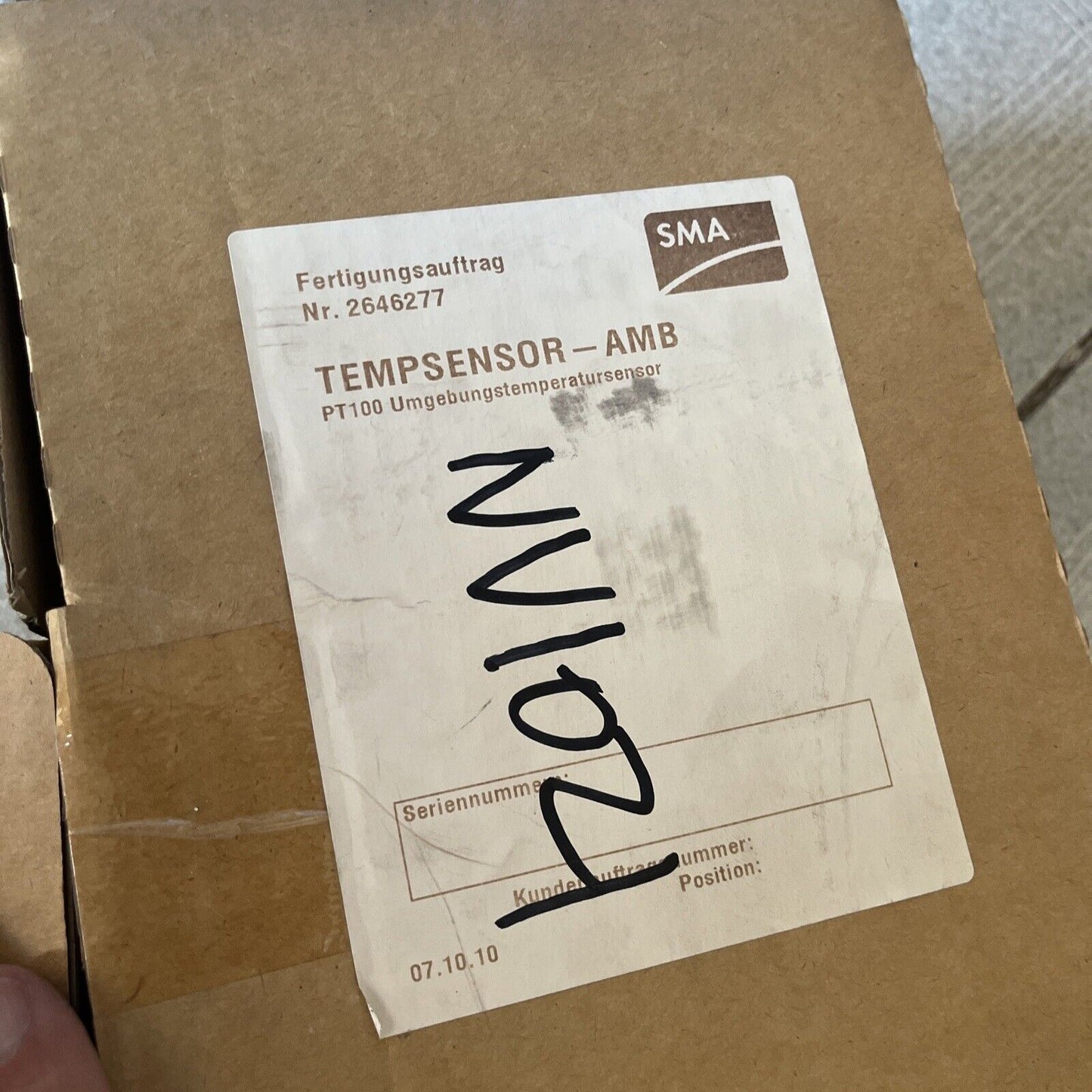 SMA Ambient Temperature Sensor - AMB PT100 98-0001013 Version 1.3